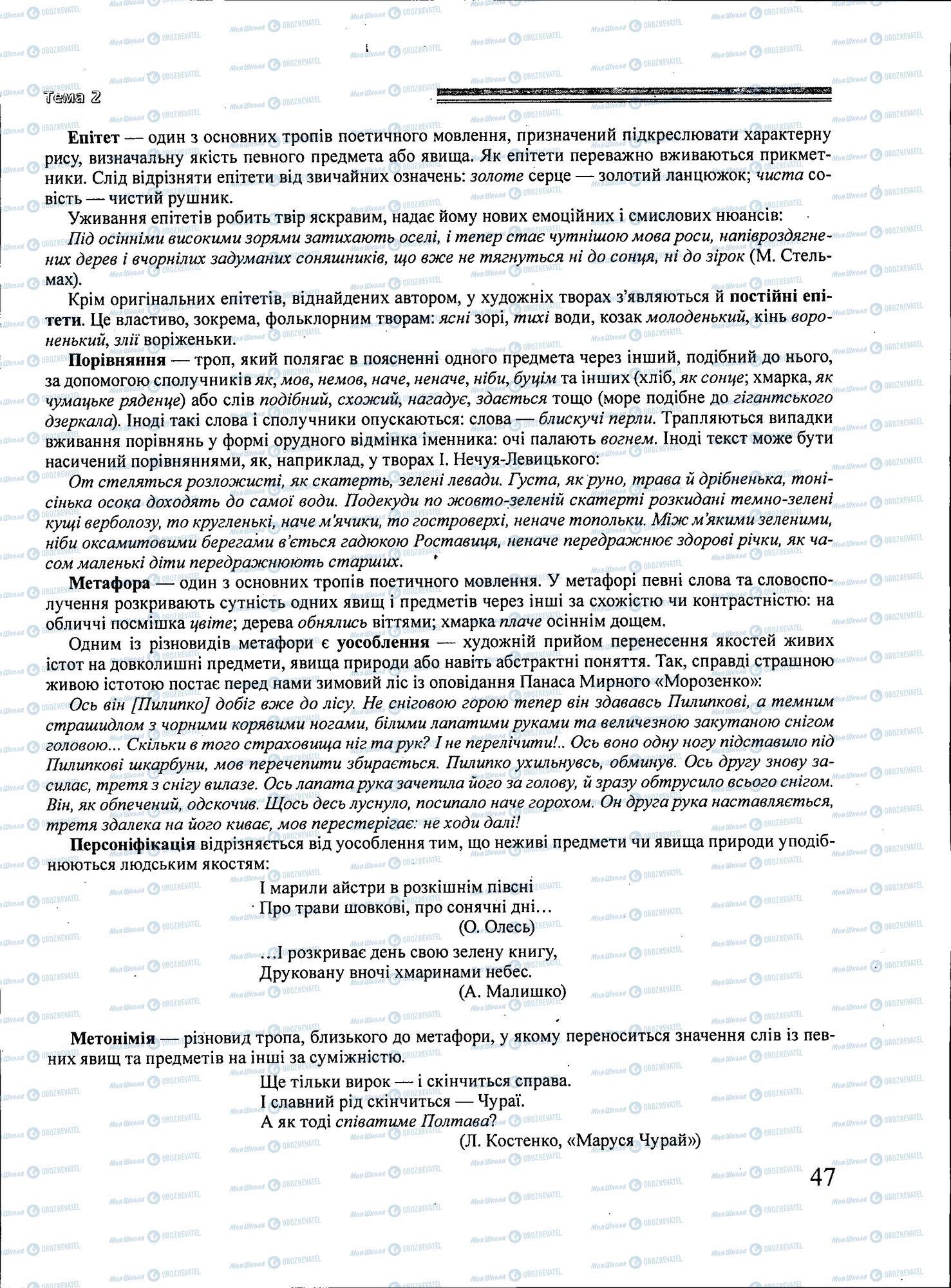 ЗНО Українська література 11 клас сторінка 047