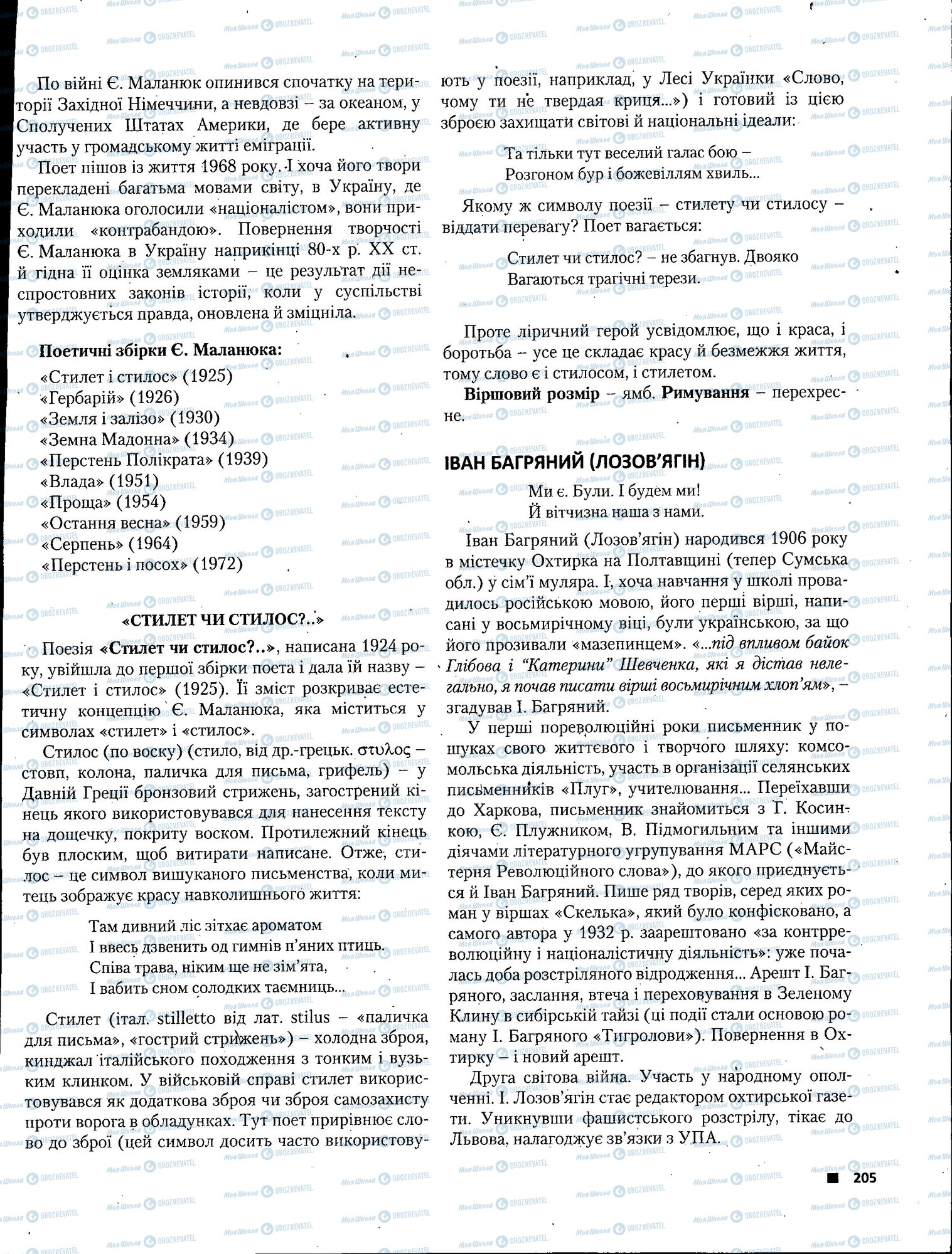 ЗНО Українська література 11 клас сторінка 205