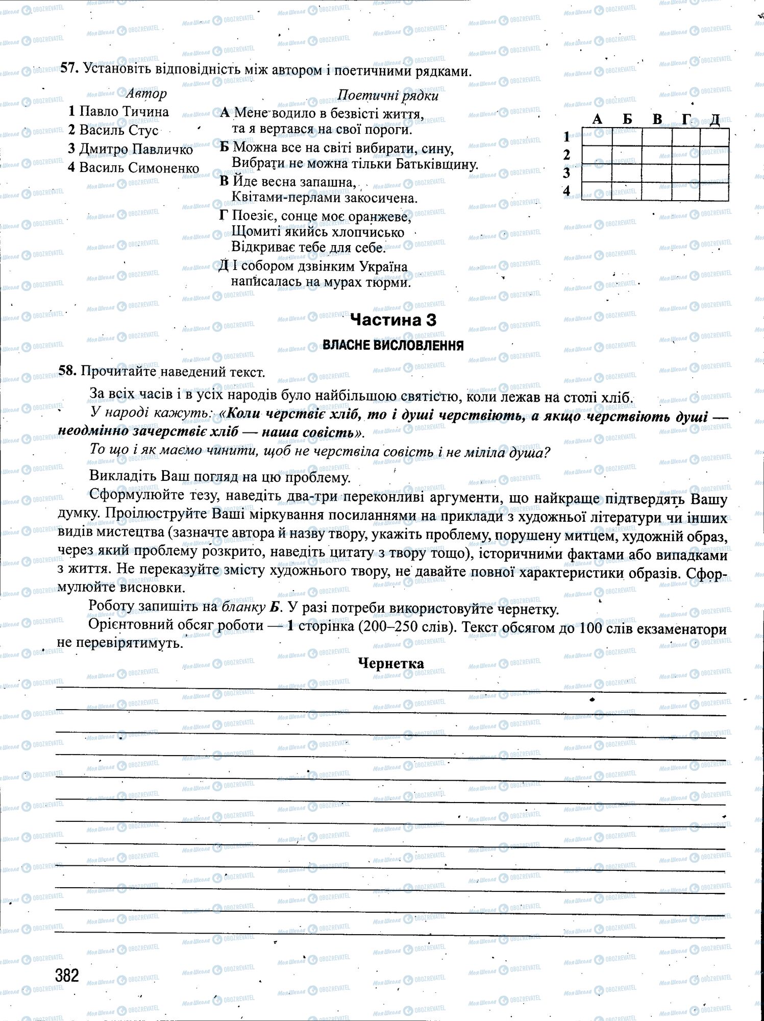 ЗНО Укр мова 11 класс страница 382