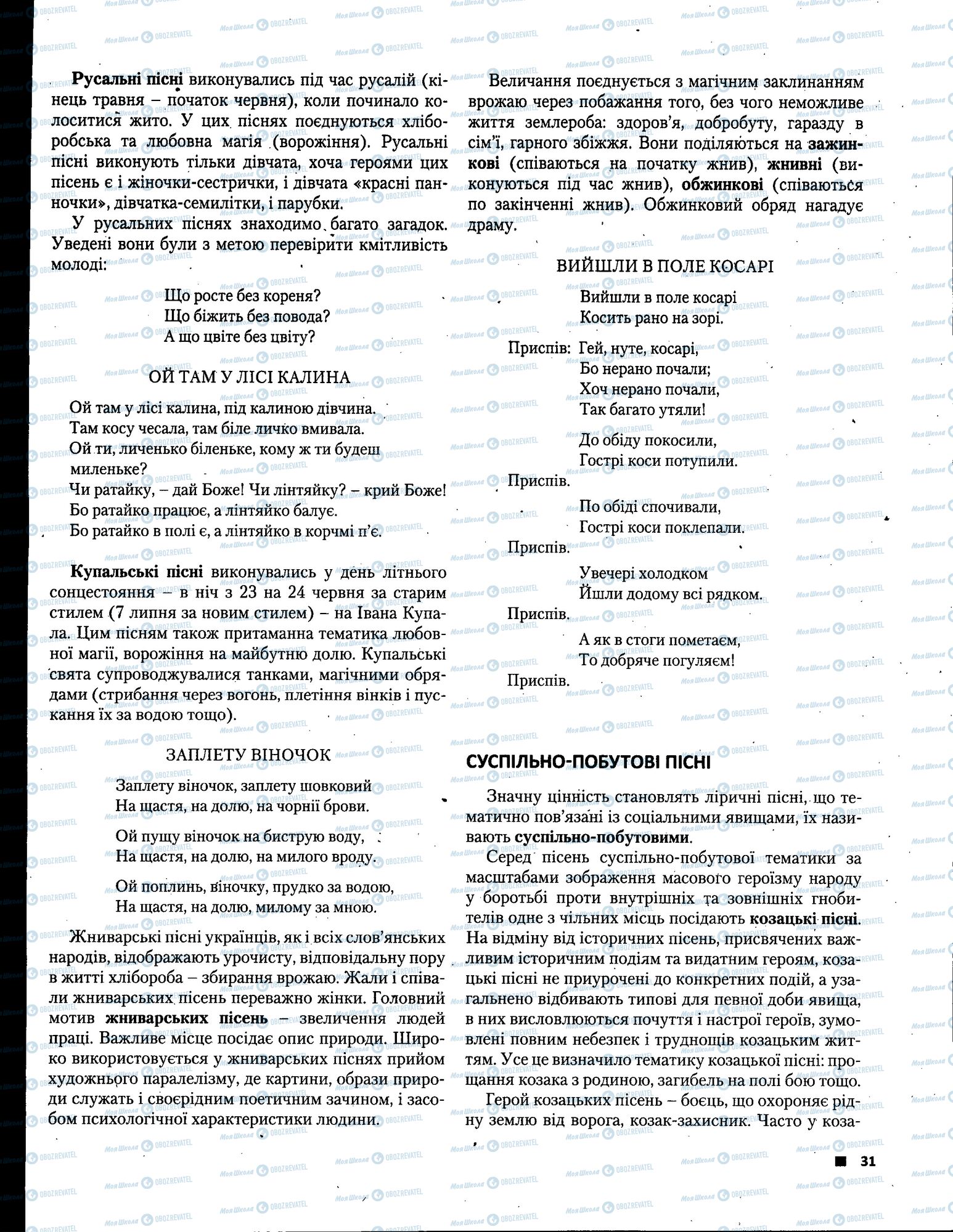 ЗНО Українська література 11 клас сторінка 031