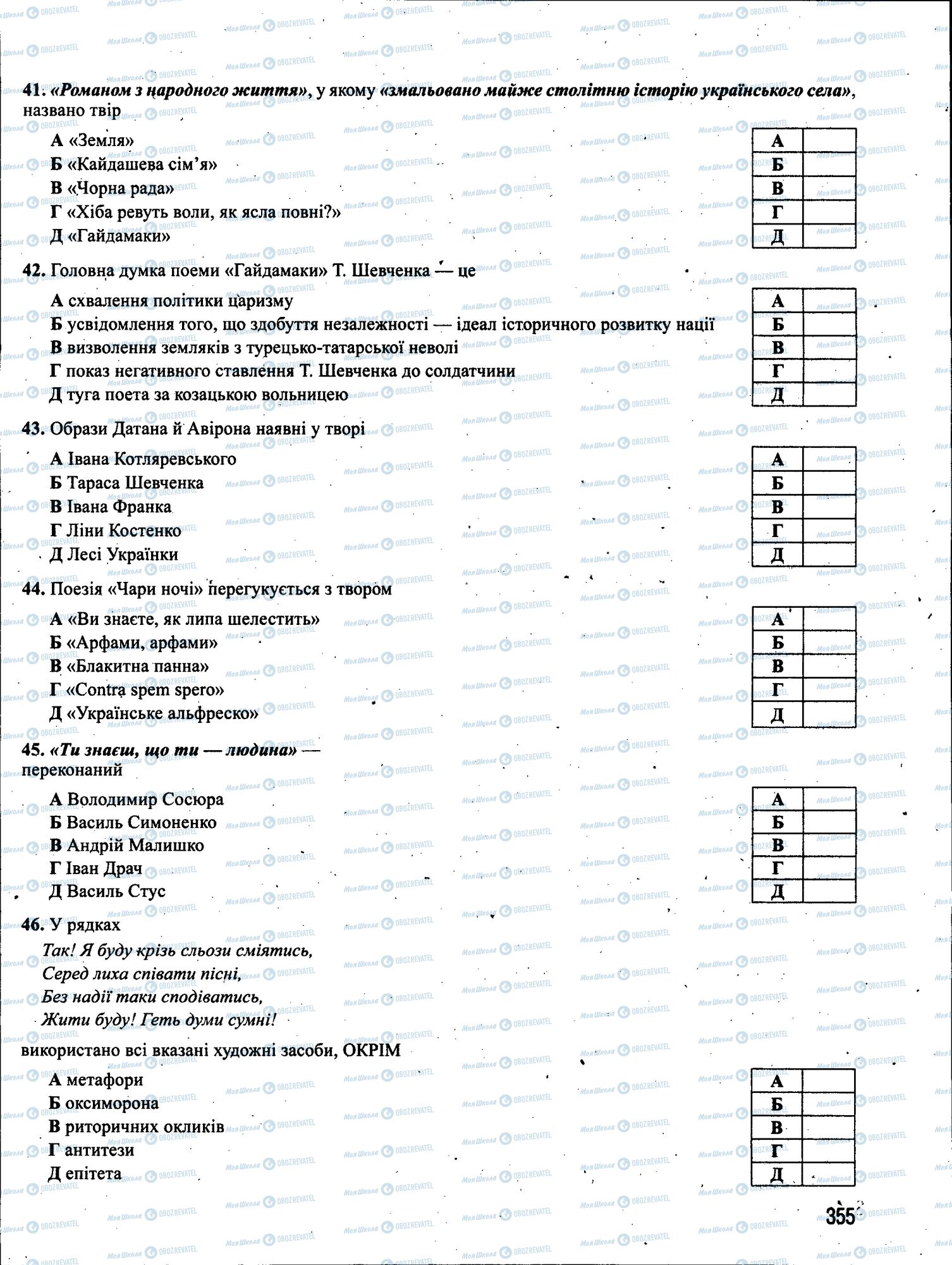 ЗНО Українська мова 11 клас сторінка 355