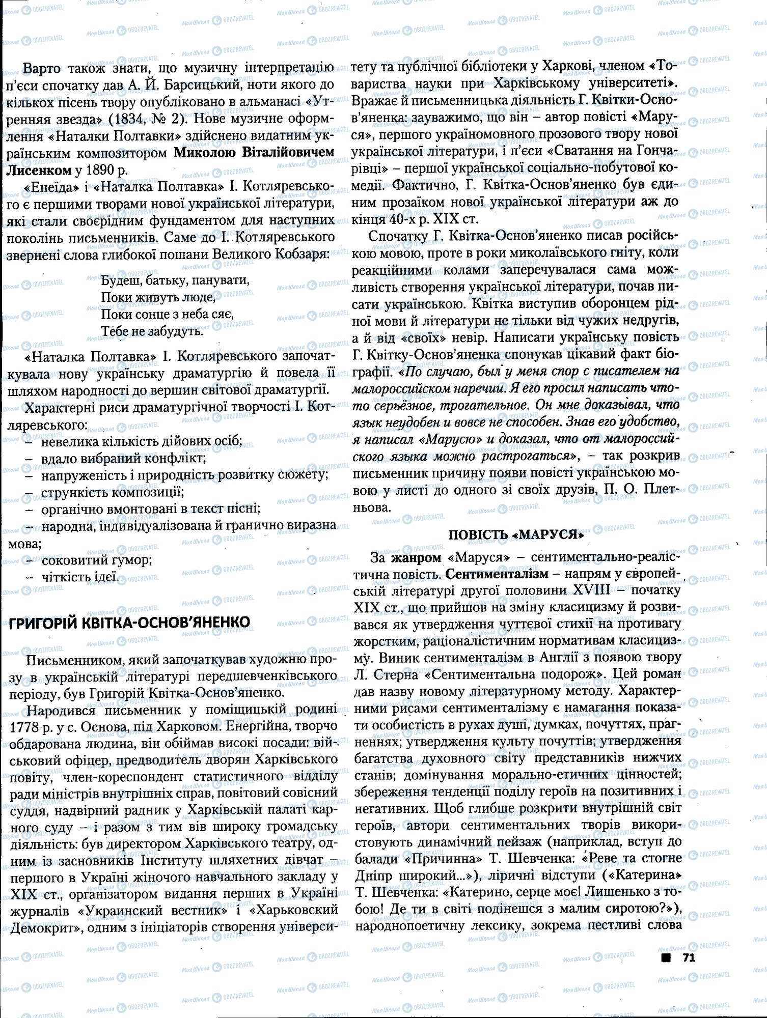 ЗНО Українська література 11 клас сторінка 071