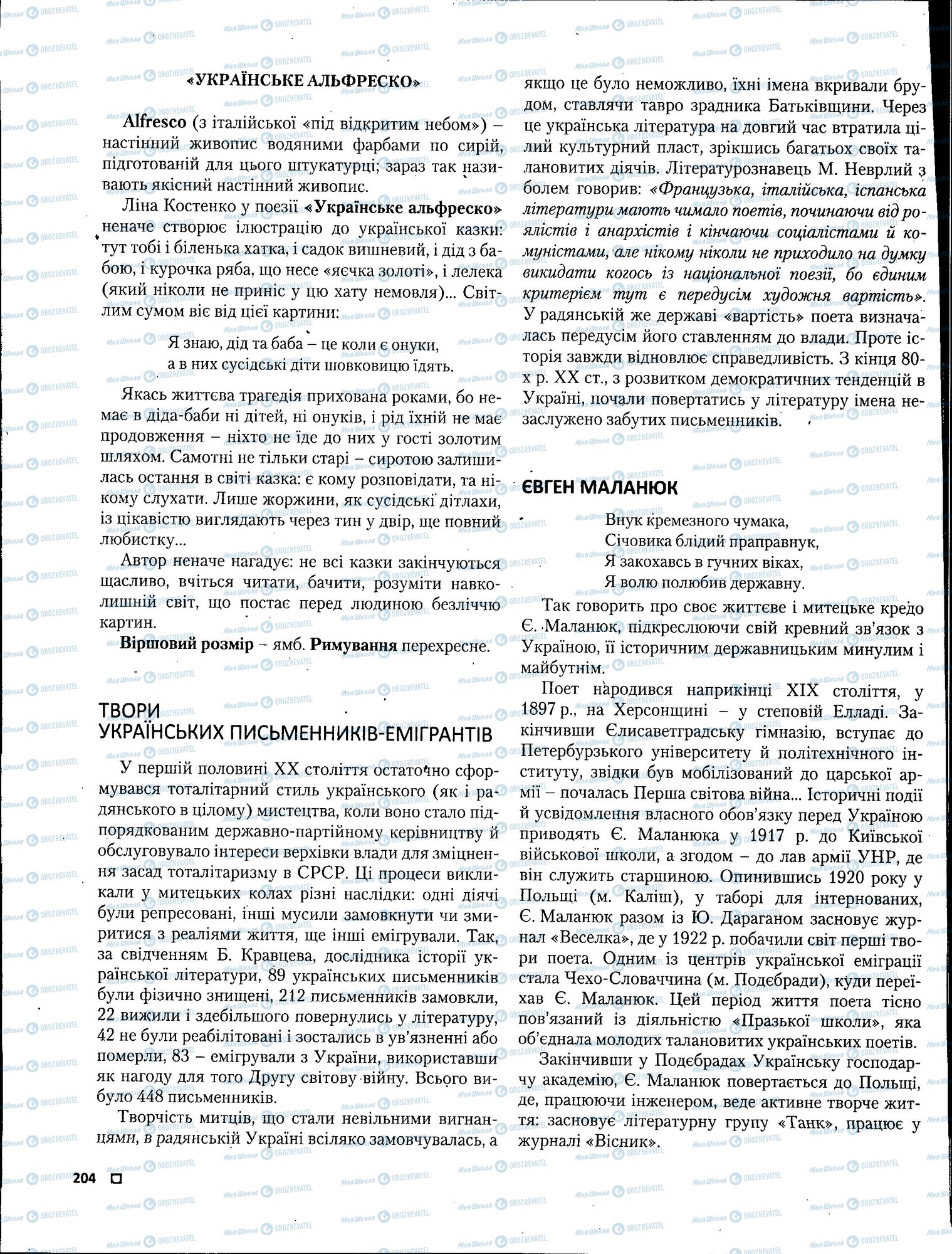 ЗНО Українська література 11 клас сторінка 204
