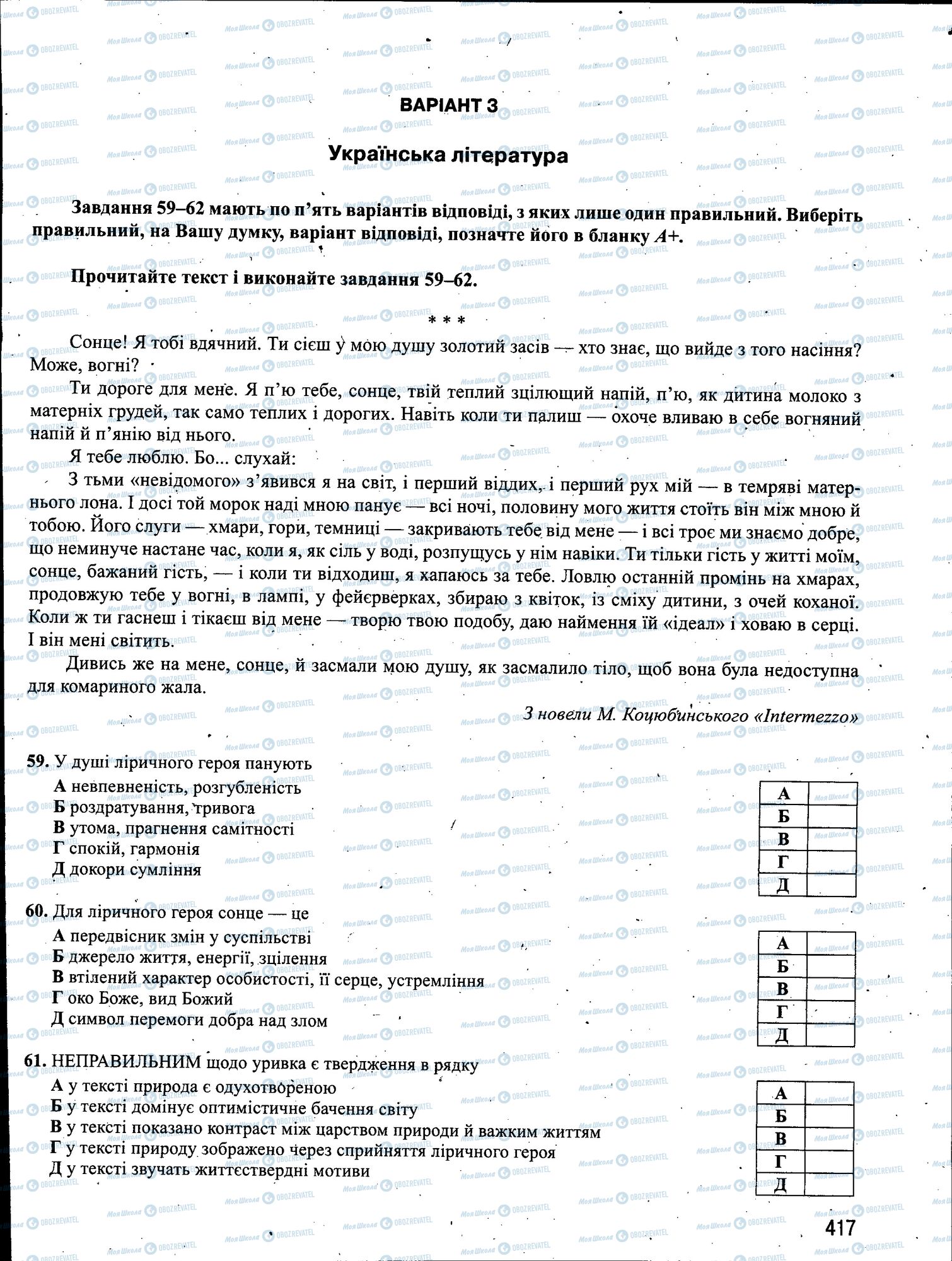 ЗНО Українська мова 11 клас сторінка 417