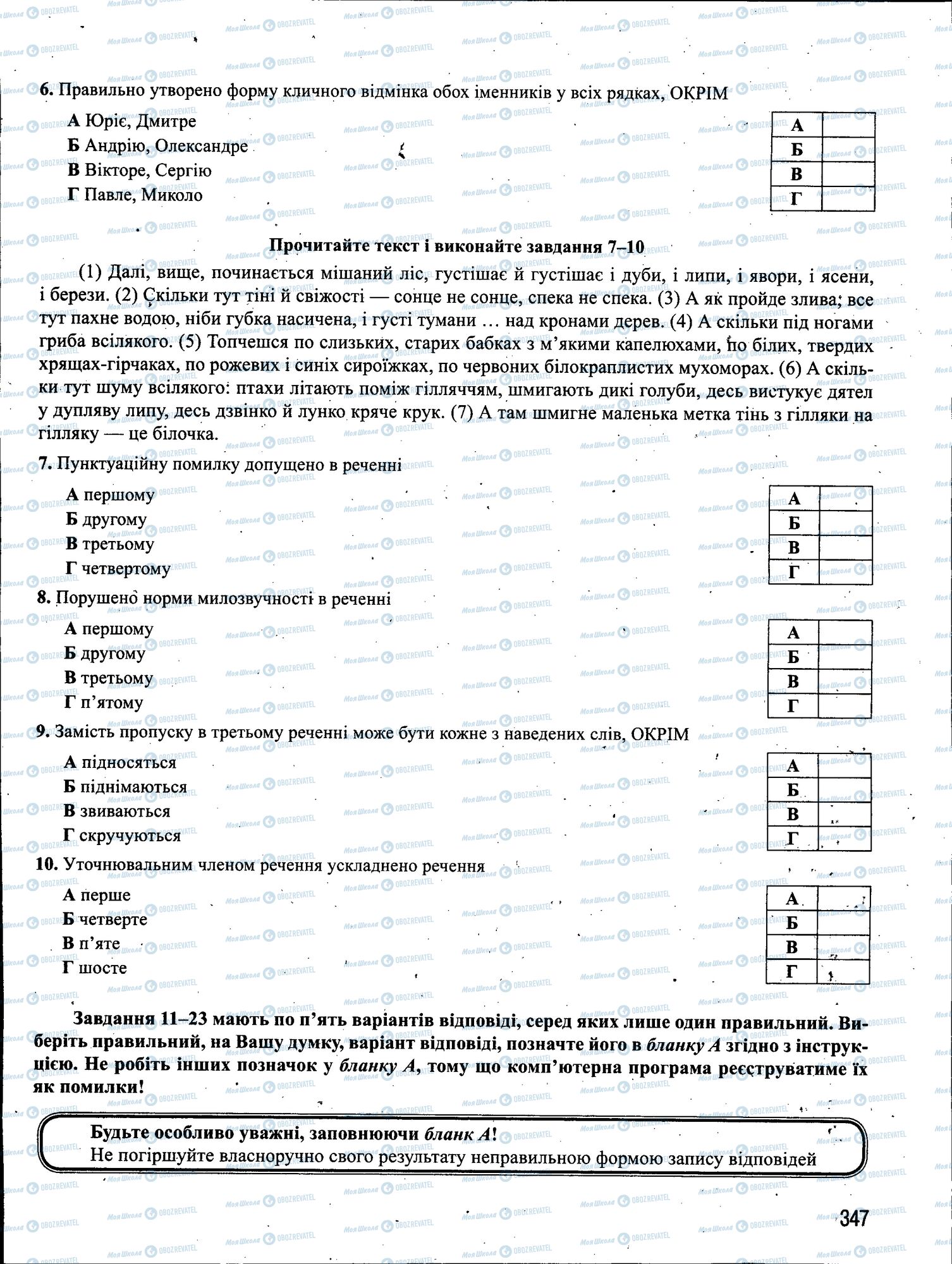 ЗНО Українська мова 11 клас сторінка 347