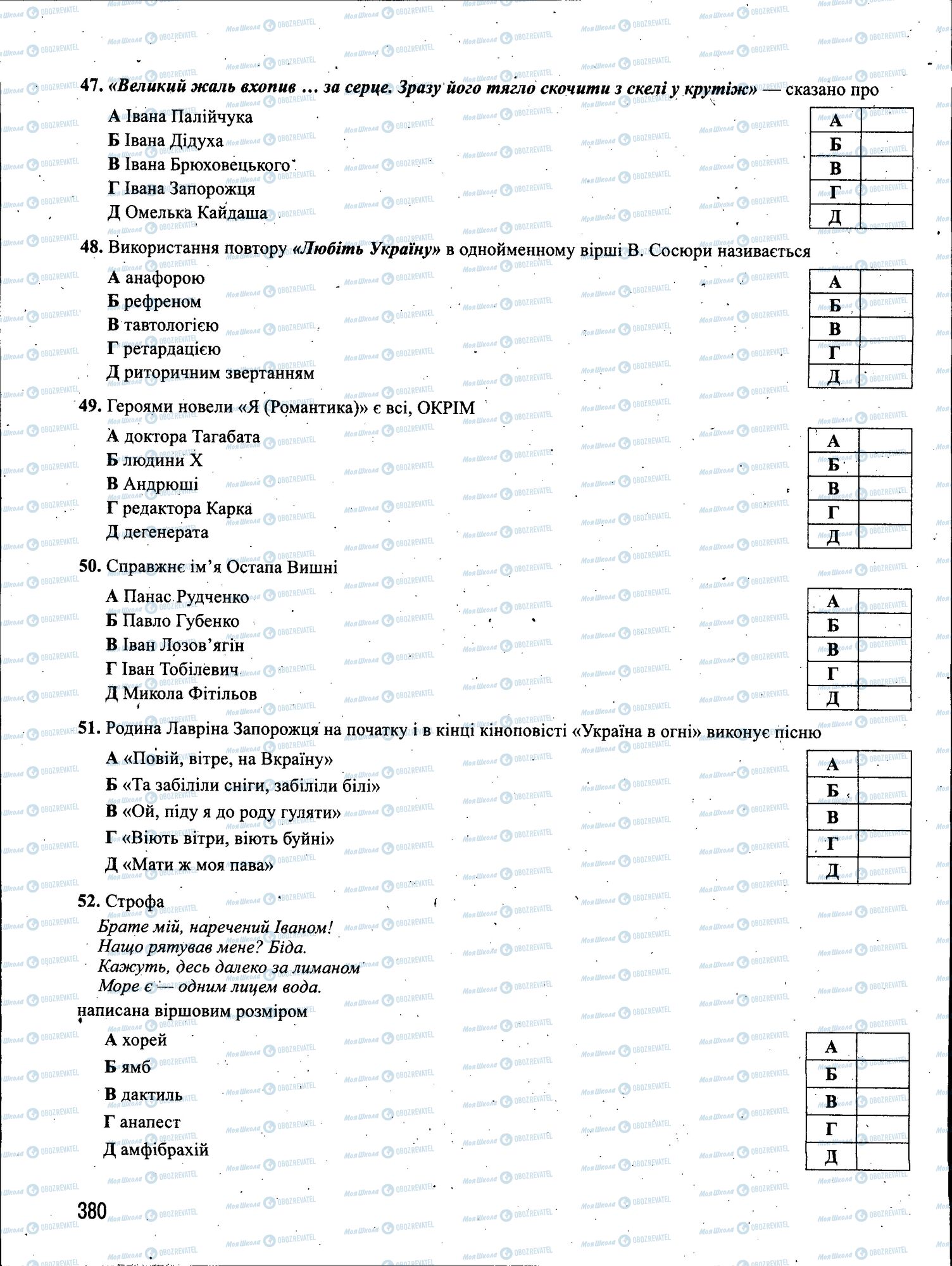 ЗНО Укр мова 11 класс страница 380