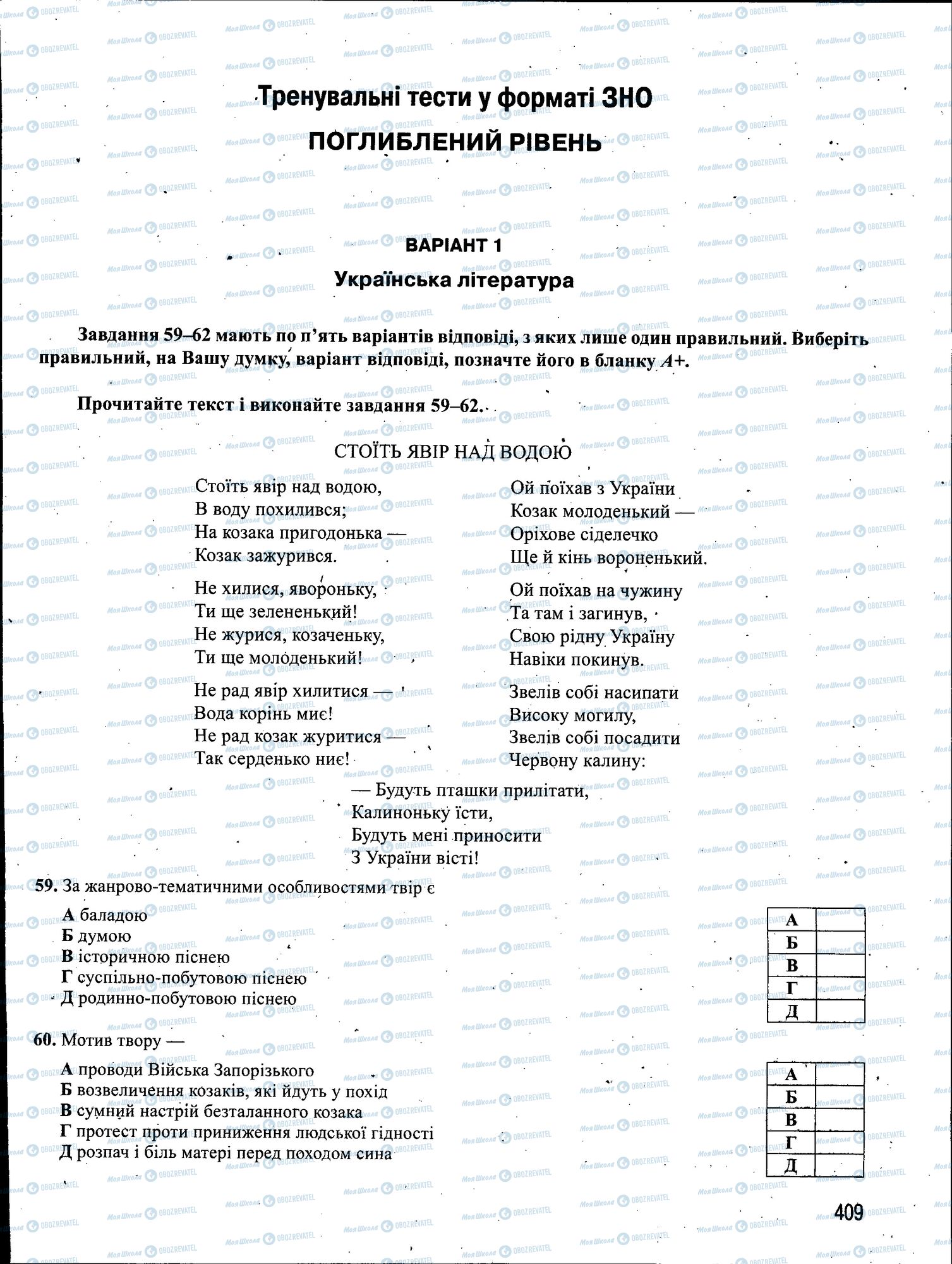 ЗНО Українська мова 11 клас сторінка 409