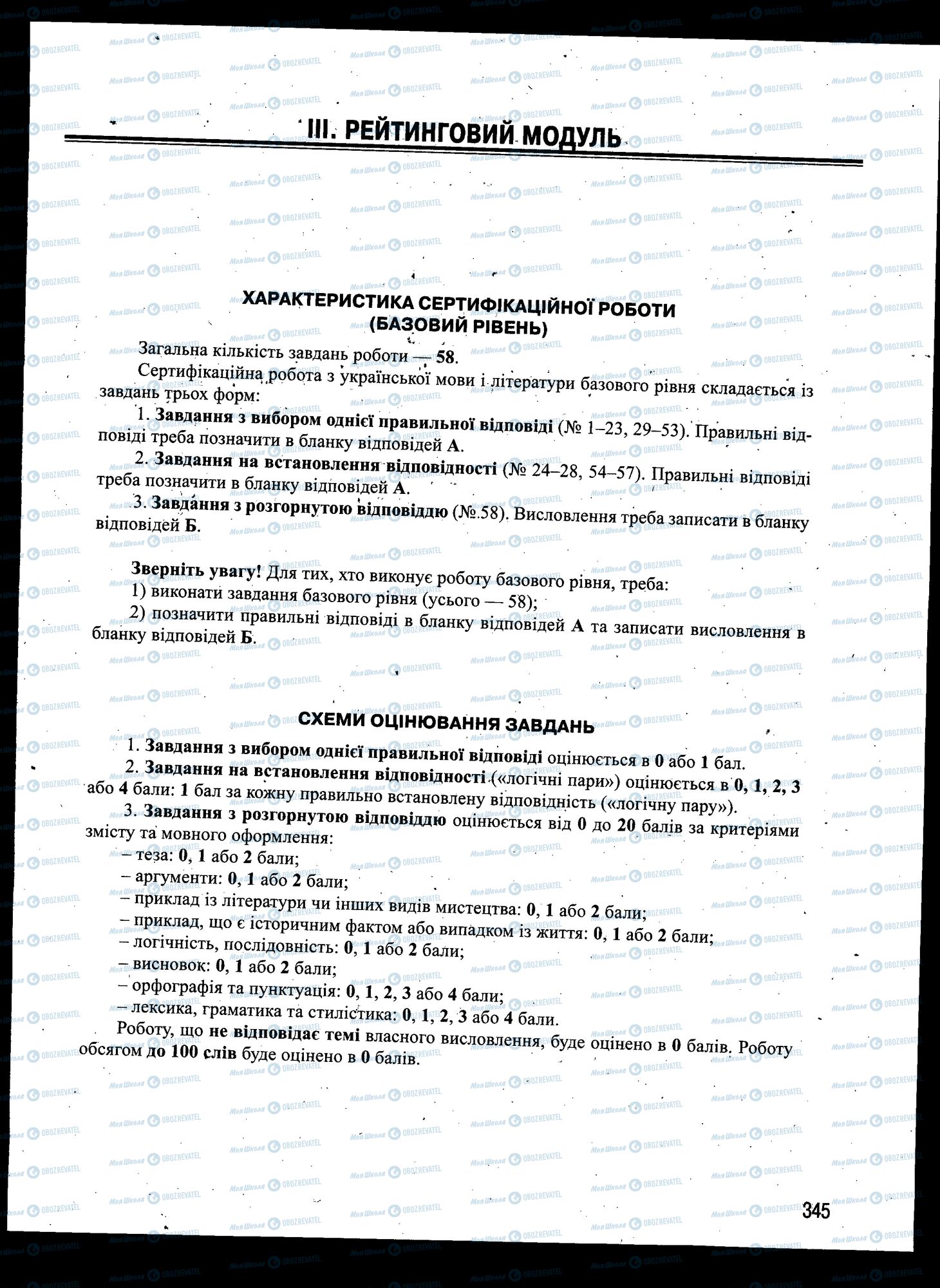 ЗНО Українська мова 11 клас сторінка 345