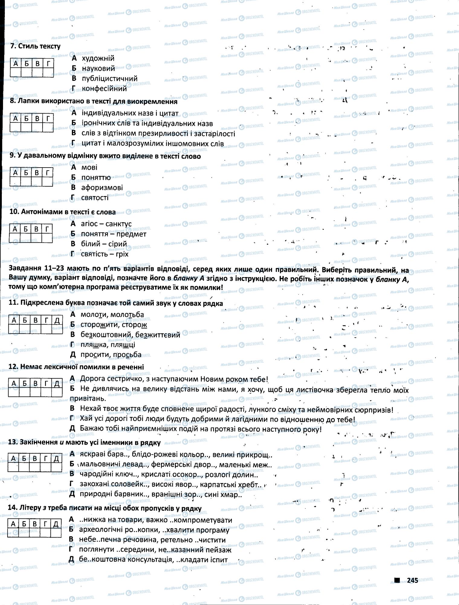 ЗНО Українська література 11 клас сторінка 245