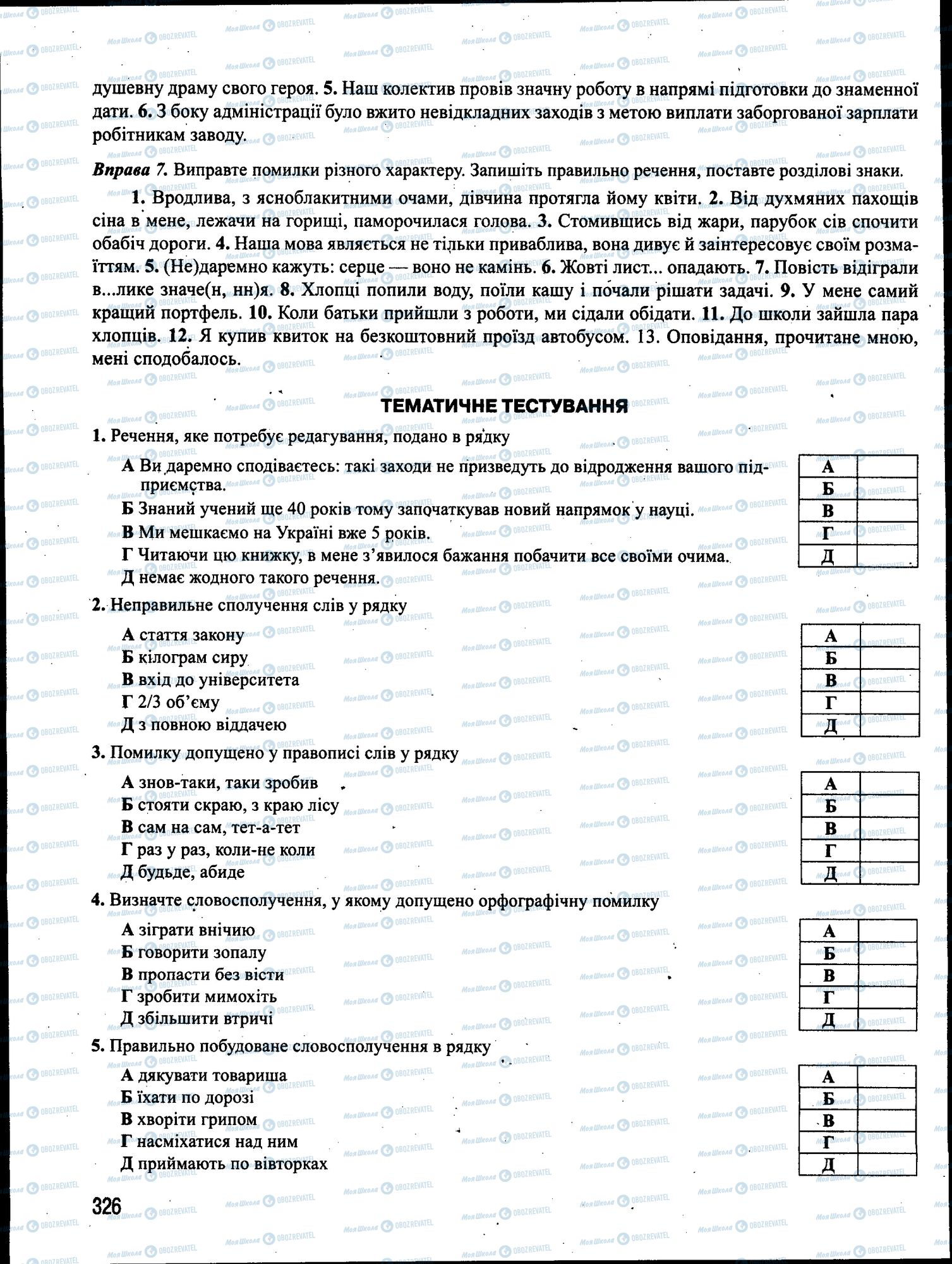 ЗНО Українська мова 11 клас сторінка 326