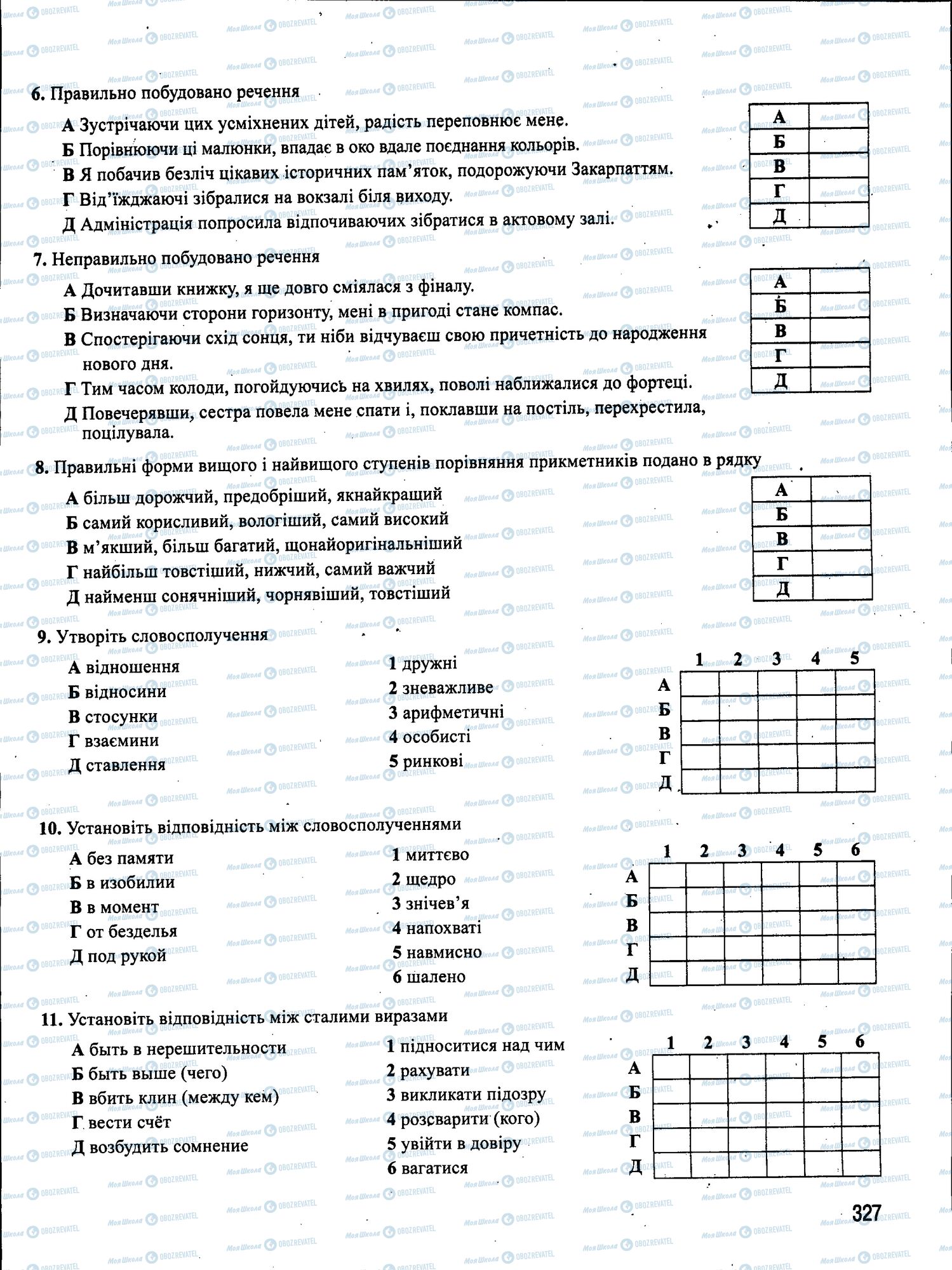 ЗНО Українська мова 11 клас сторінка 327