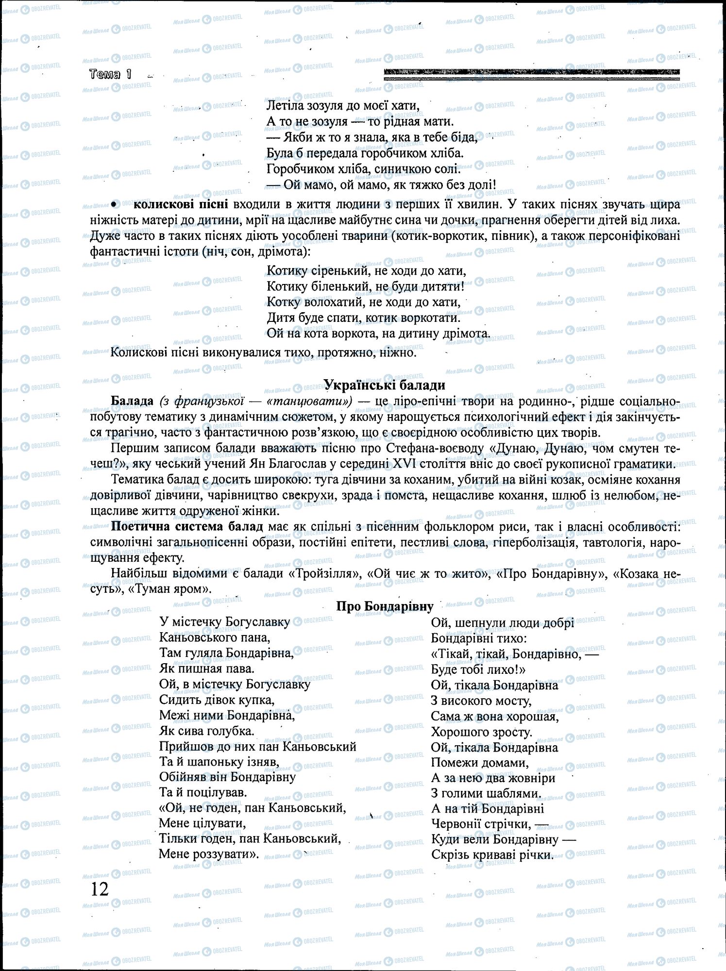 ЗНО Українська література 11 клас сторінка 012