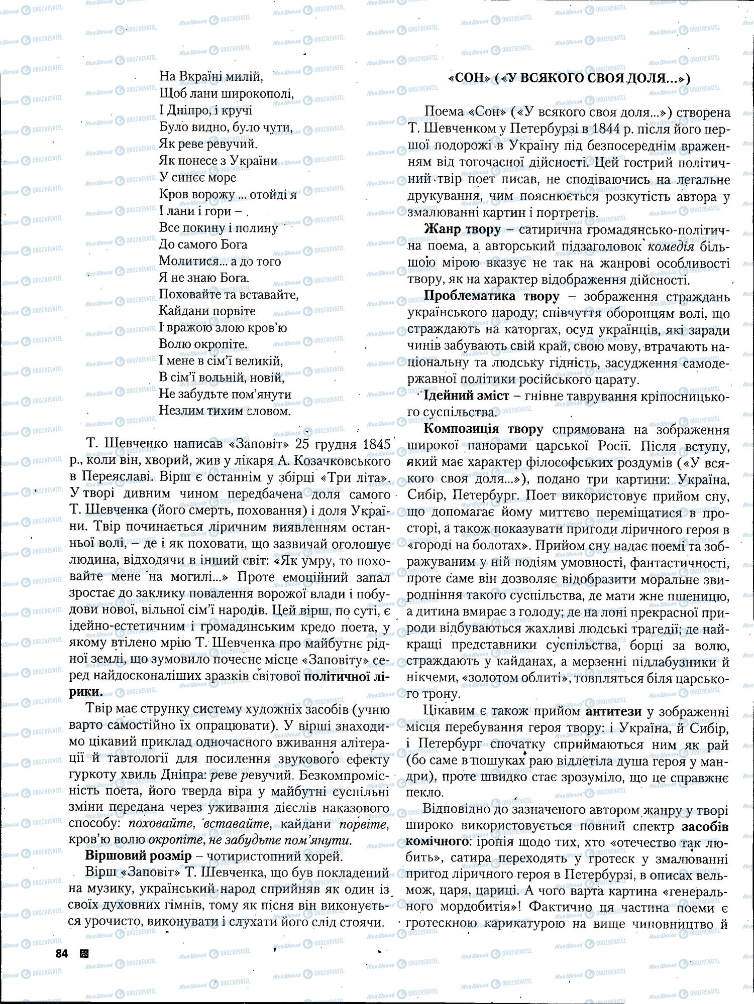 ЗНО Українська література 11 клас сторінка 084