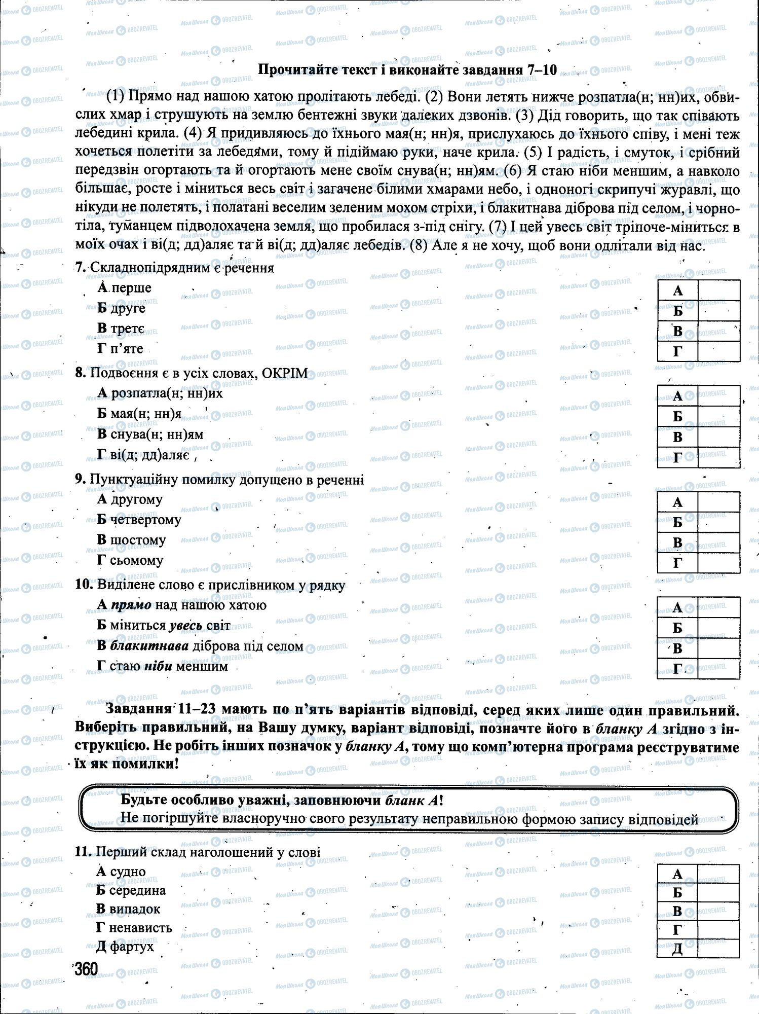 ЗНО Українська мова 11 клас сторінка 360