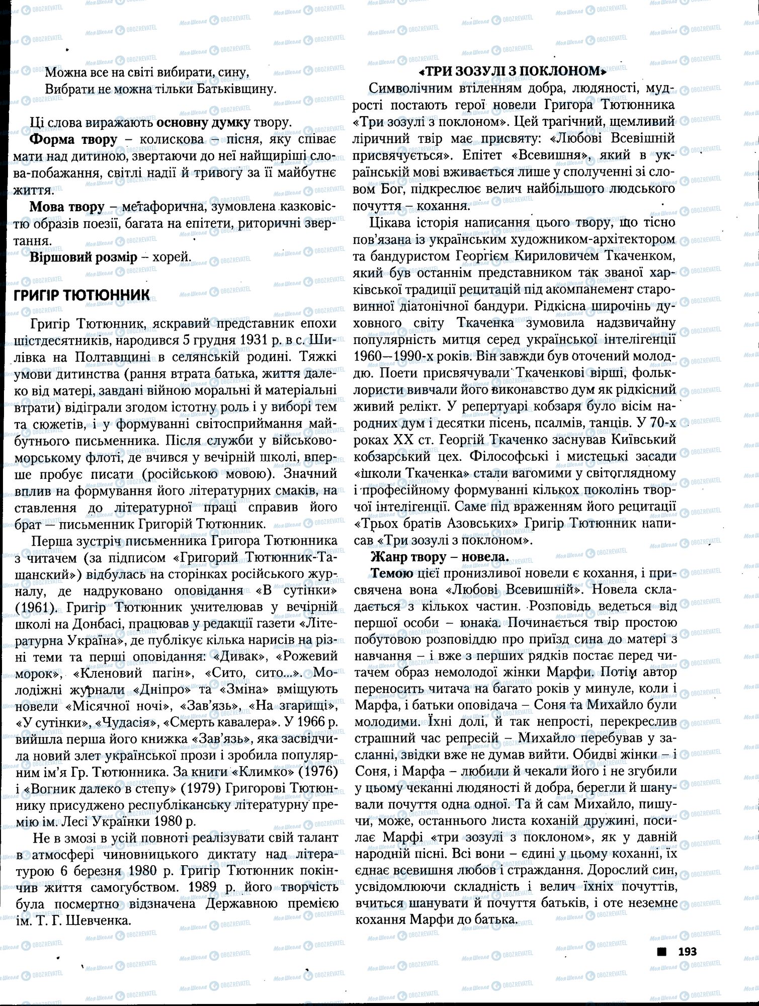 ЗНО Українська література 11 клас сторінка 193