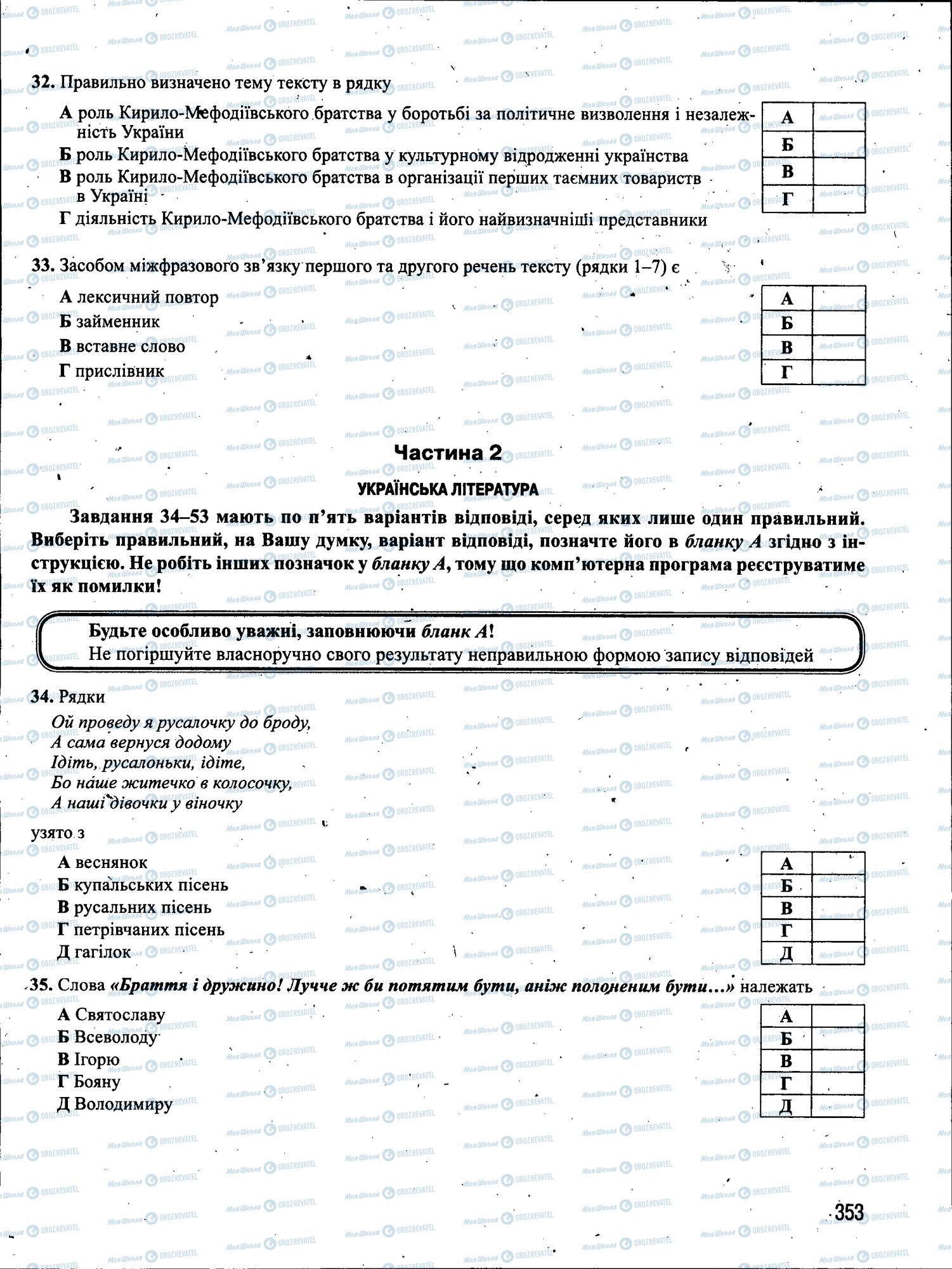 ЗНО Укр мова 11 класс страница 353