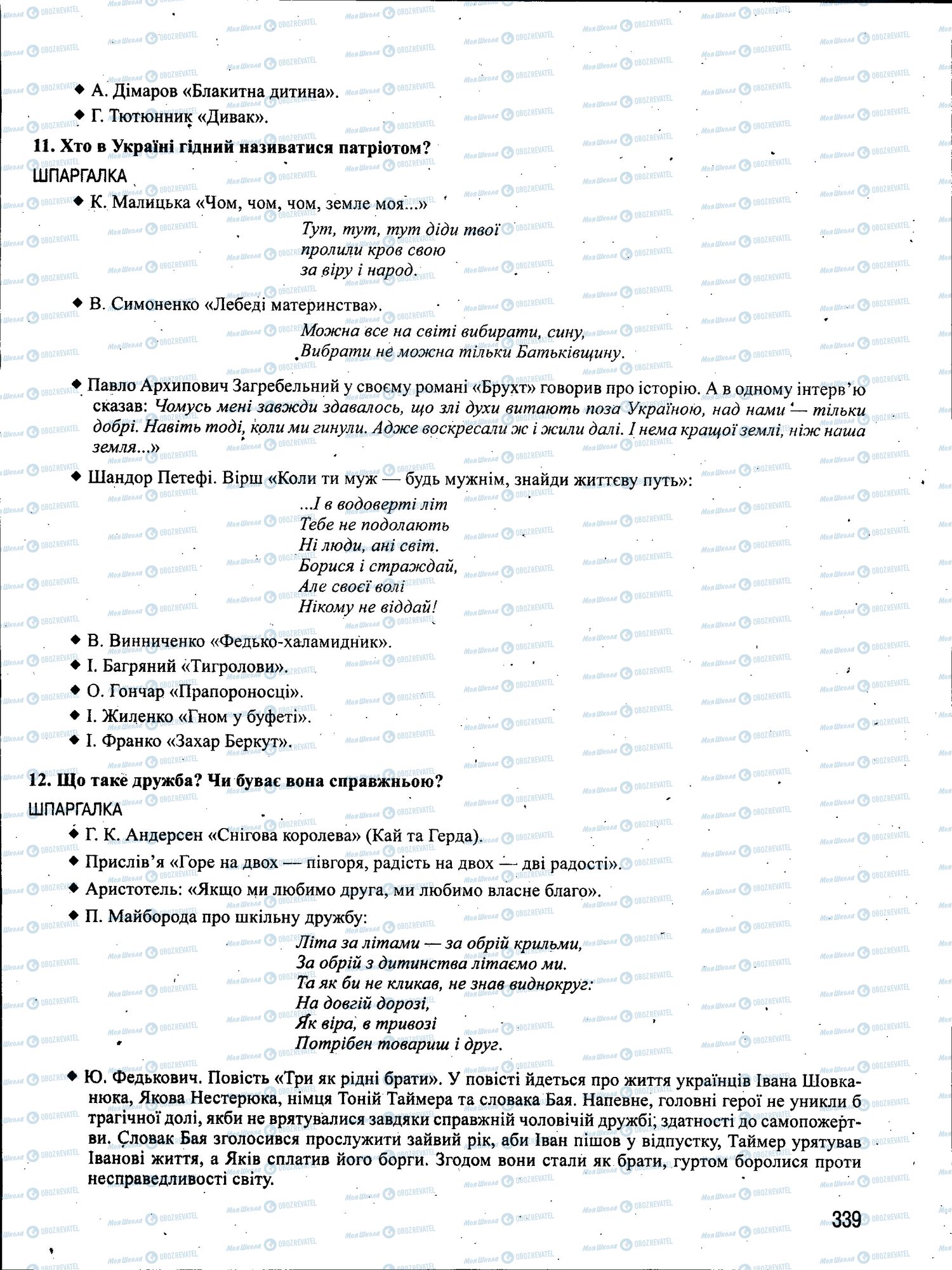 ЗНО Укр мова 11 класс страница 339