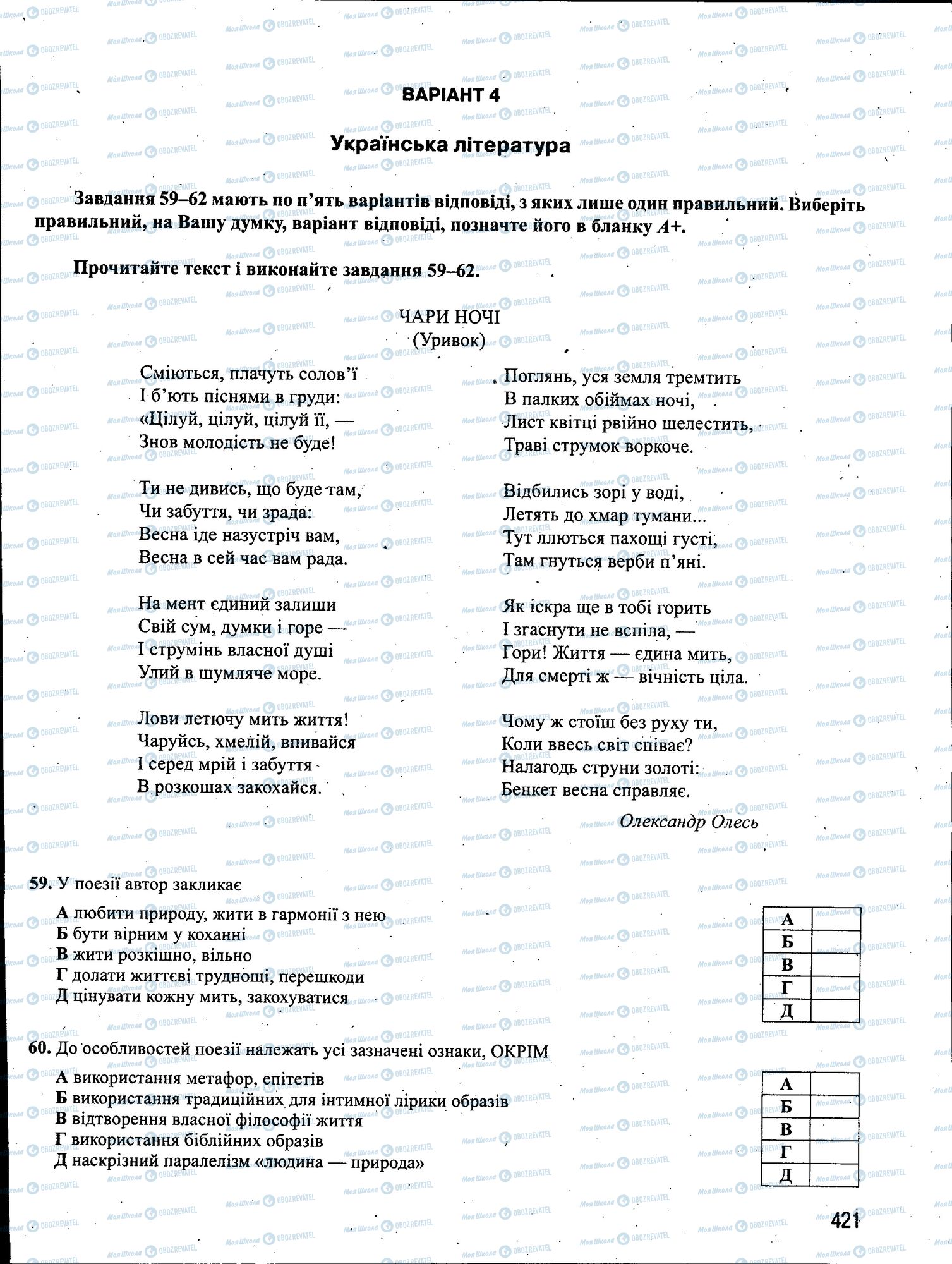 ЗНО Укр мова 11 класс страница 421