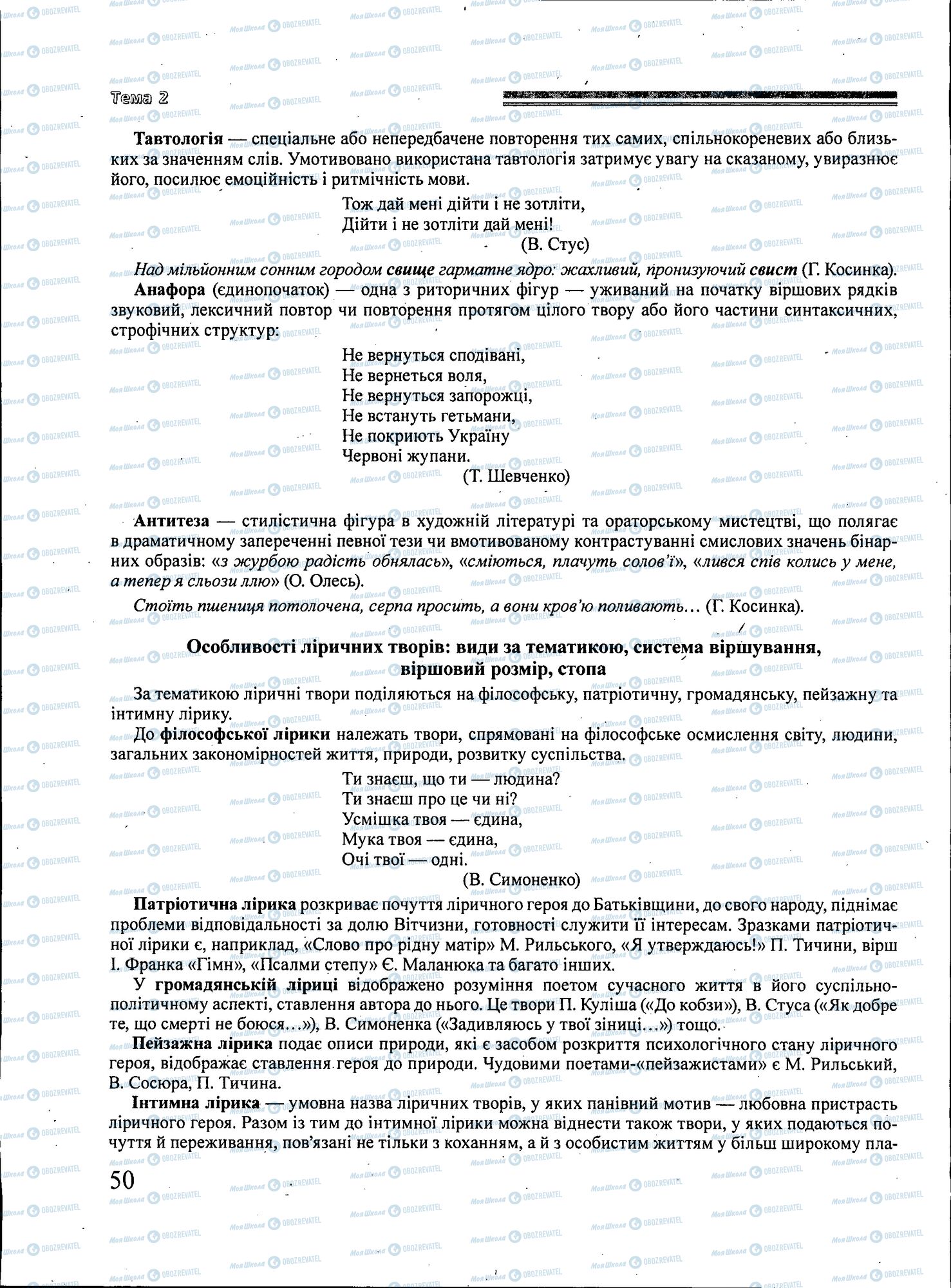 ЗНО Українська література 11 клас сторінка 050