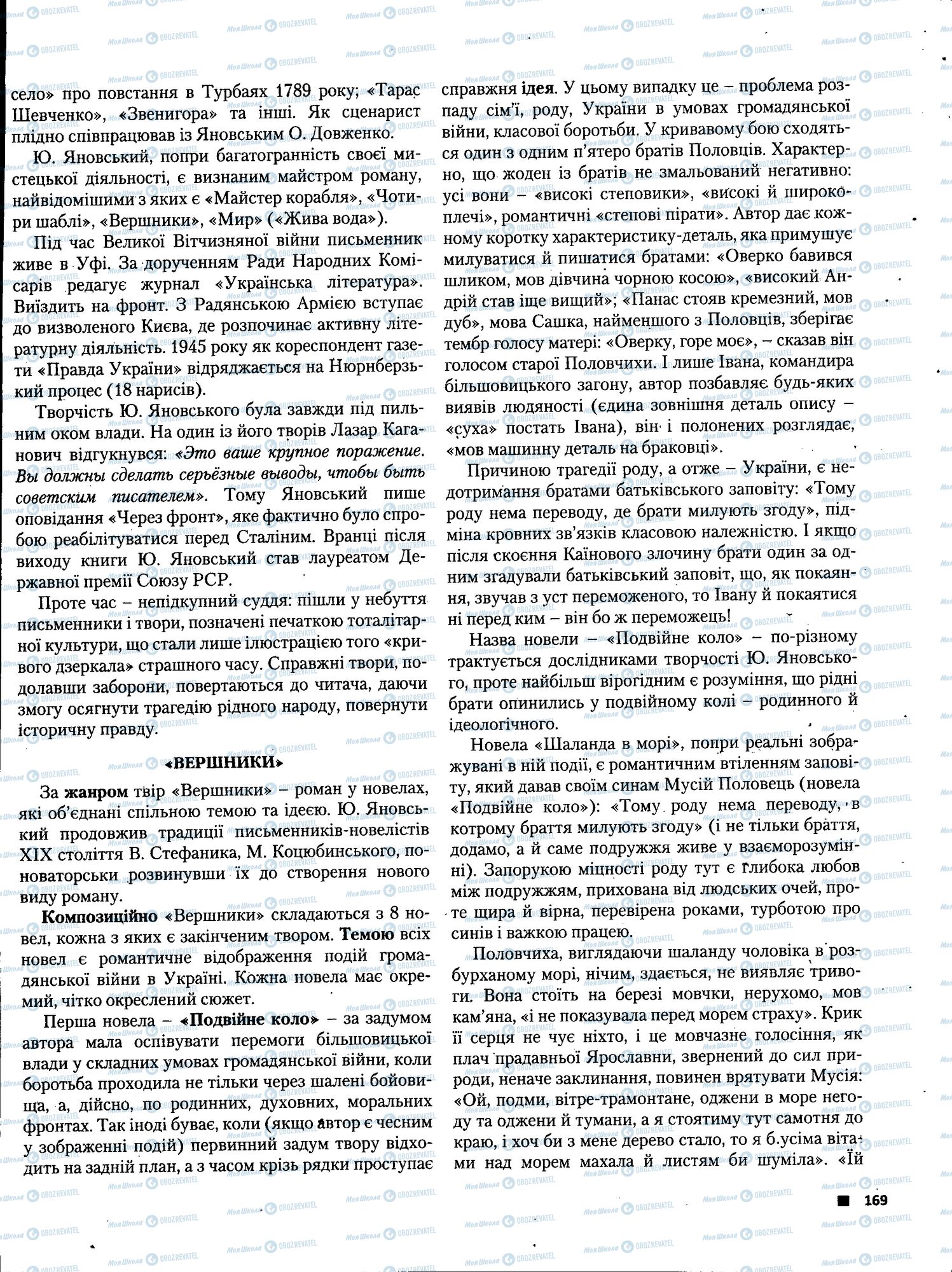 ЗНО Українська література 11 клас сторінка 169