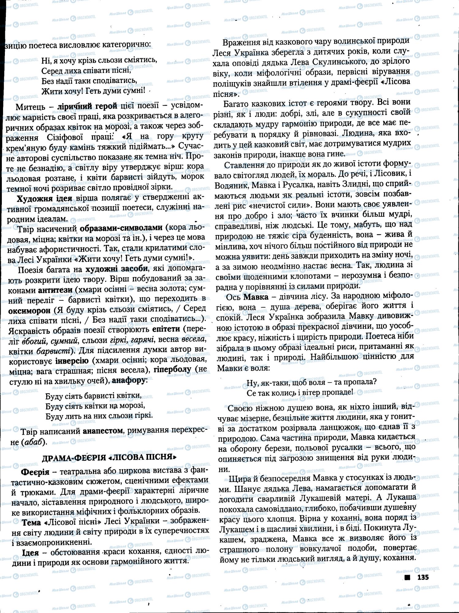 ЗНО Українська література 11 клас сторінка 135