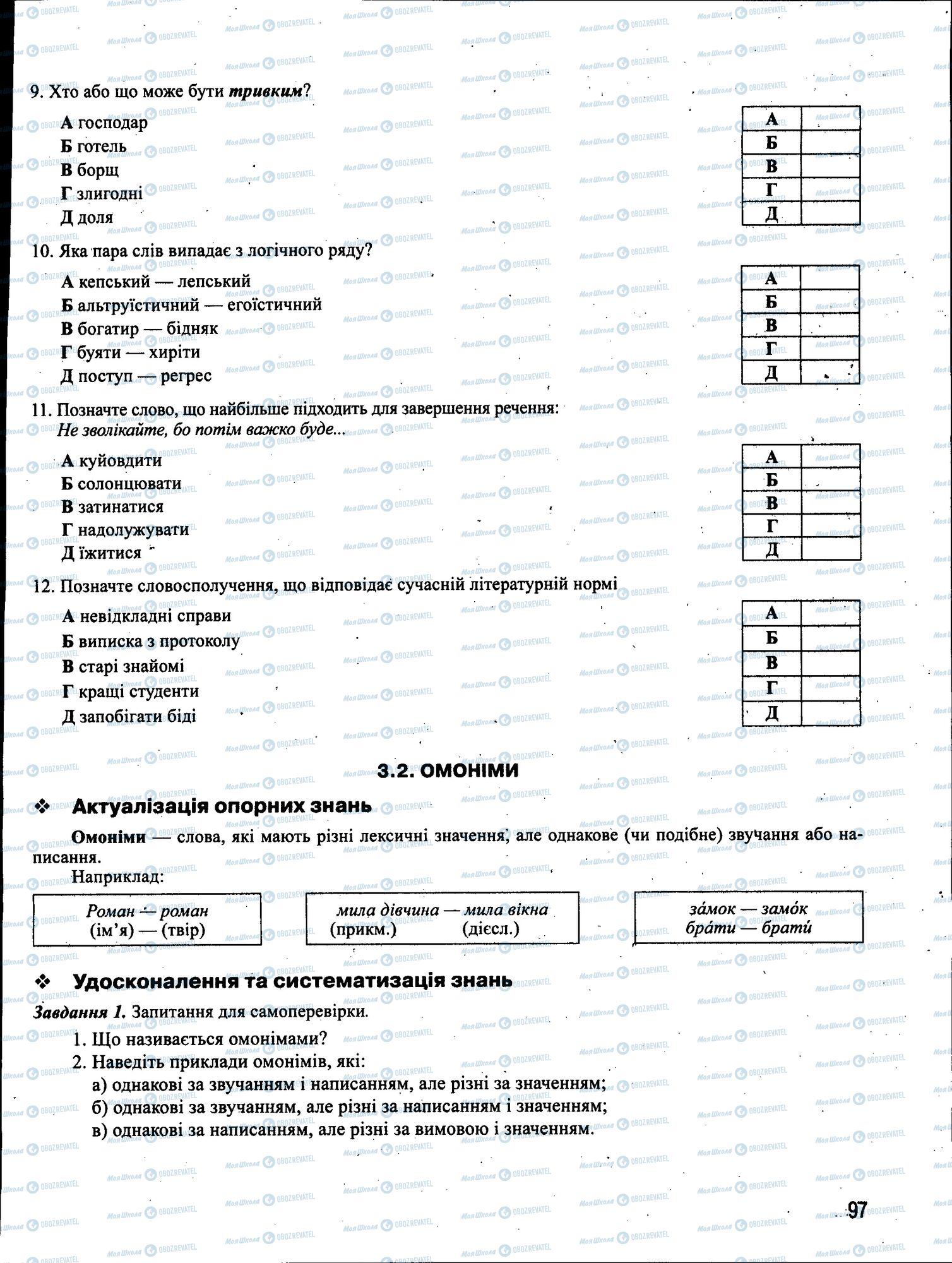 ЗНО Укр мова 11 класс страница 097