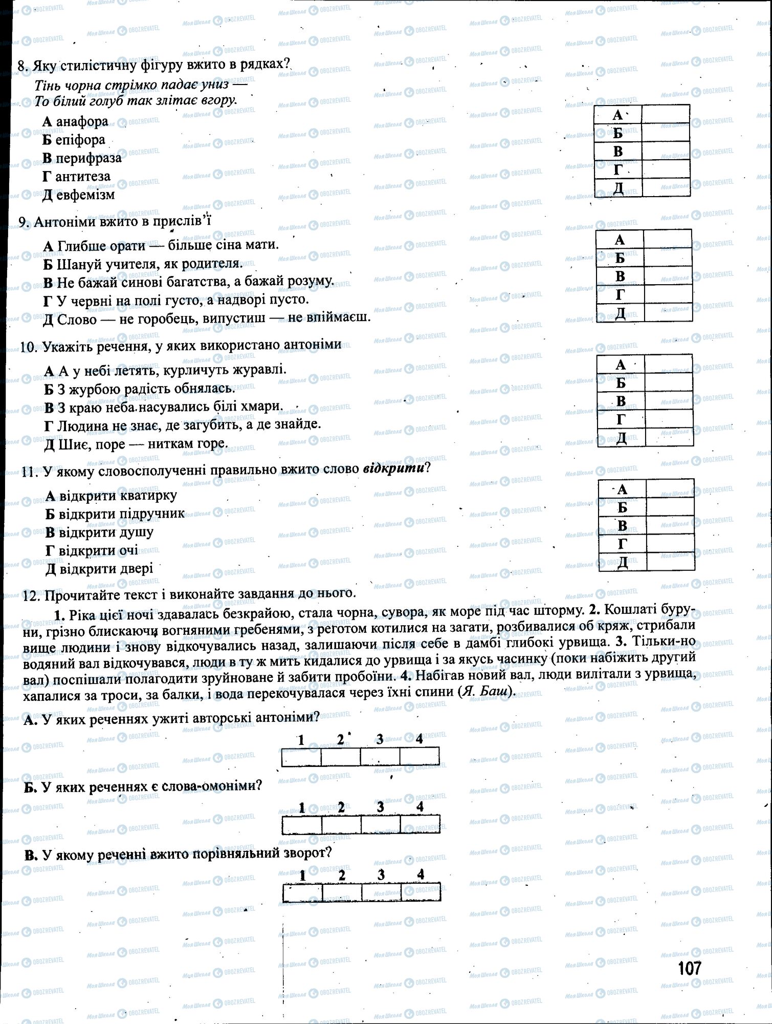 ЗНО Укр мова 11 класс страница 107