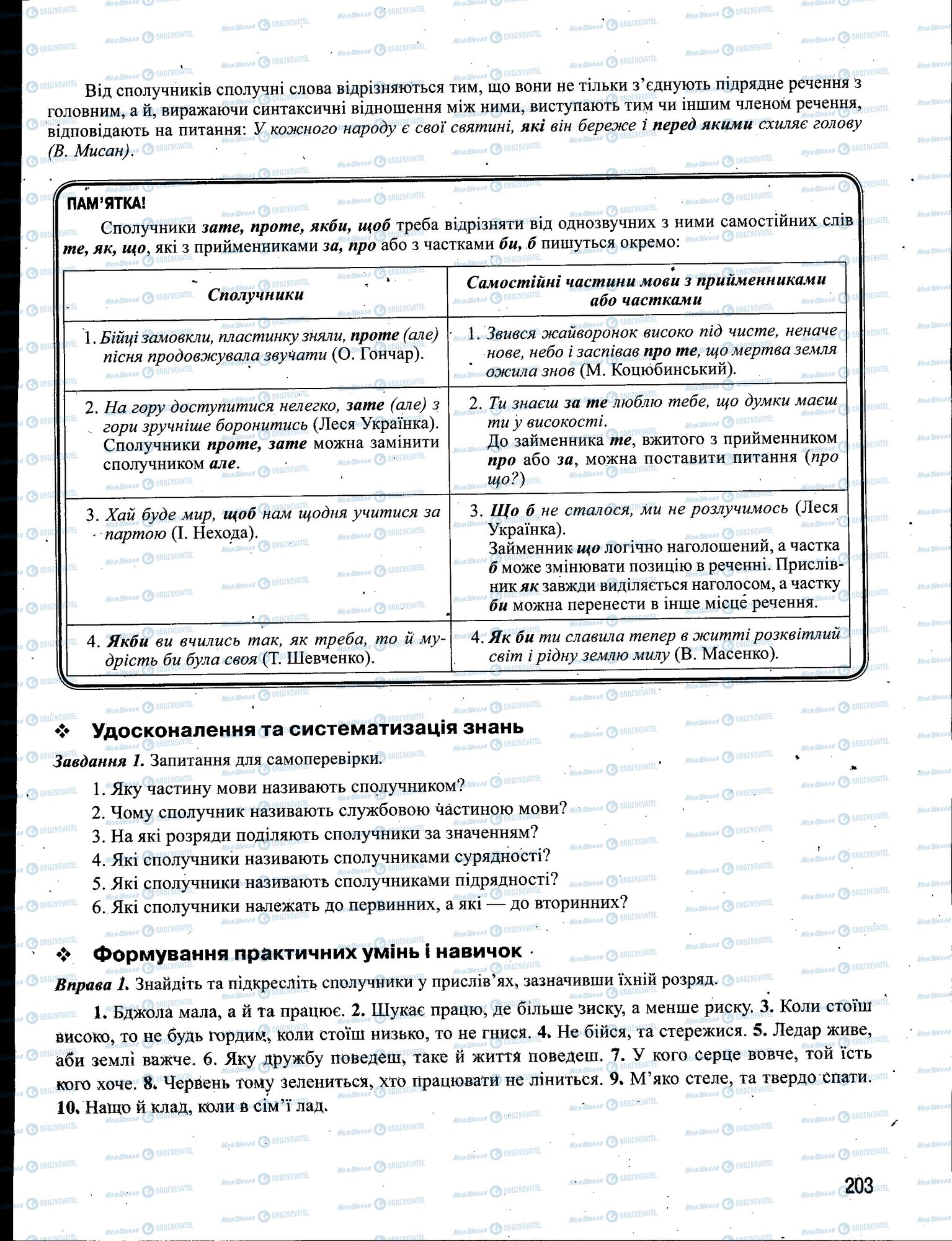 ЗНО Укр мова 11 класс страница 203