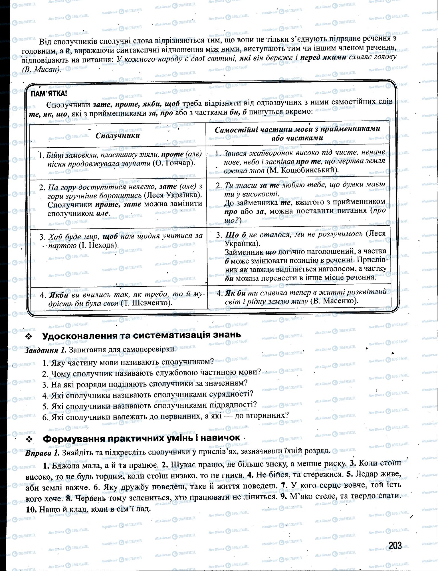 ЗНО Українська мова 11 клас сторінка 203
