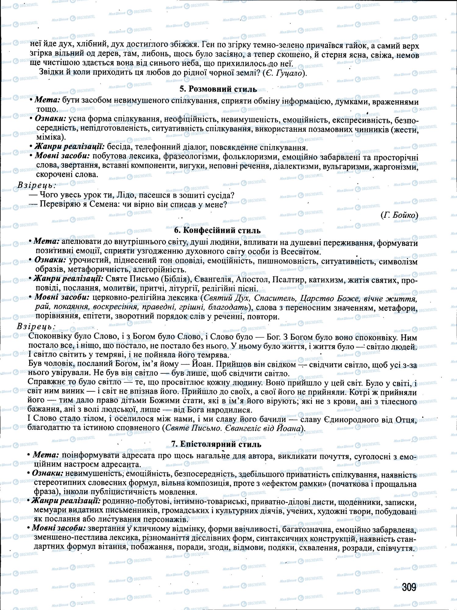 ЗНО Українська мова 11 клас сторінка 309