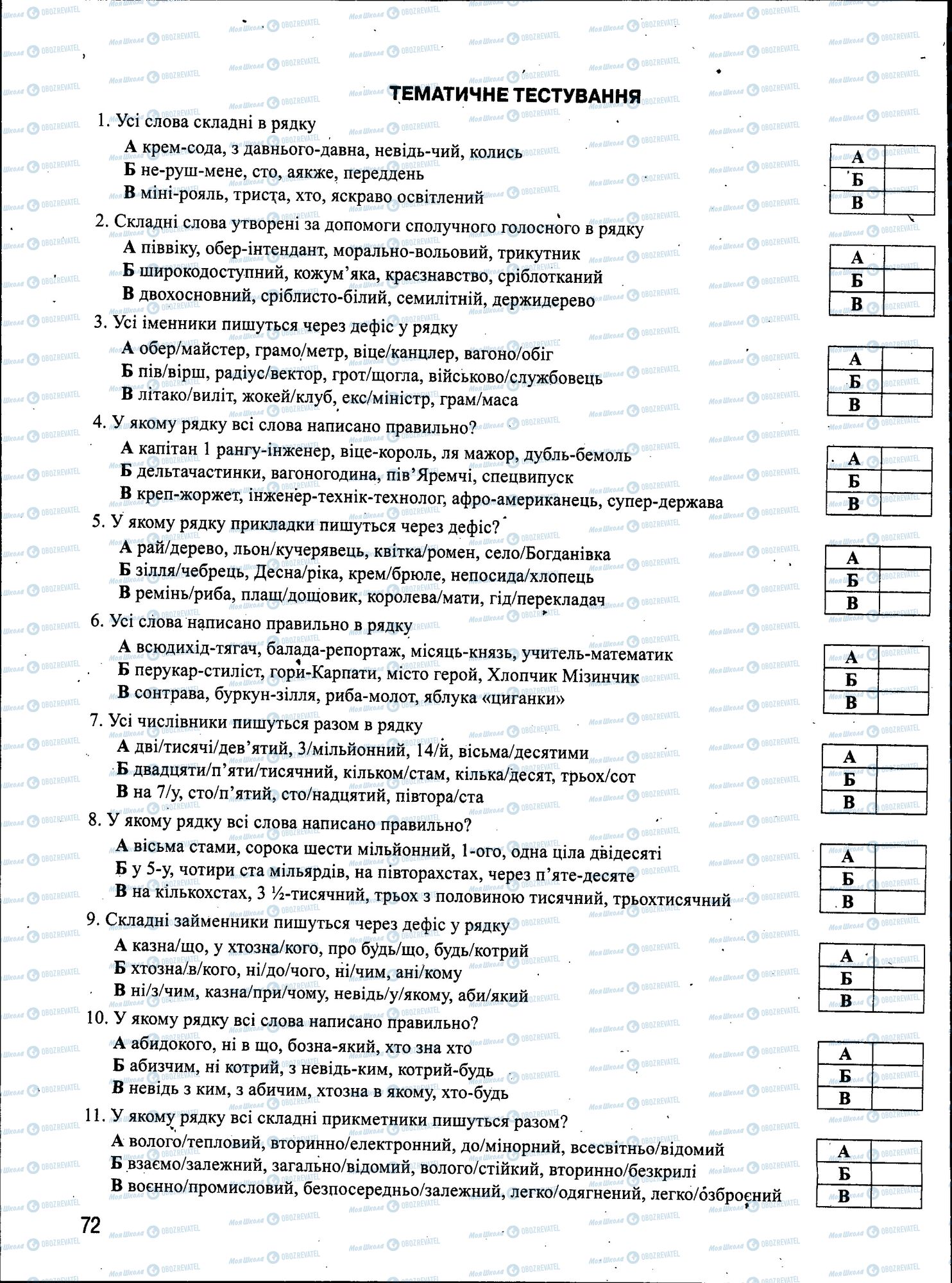 ЗНО Укр мова 11 класс страница 072