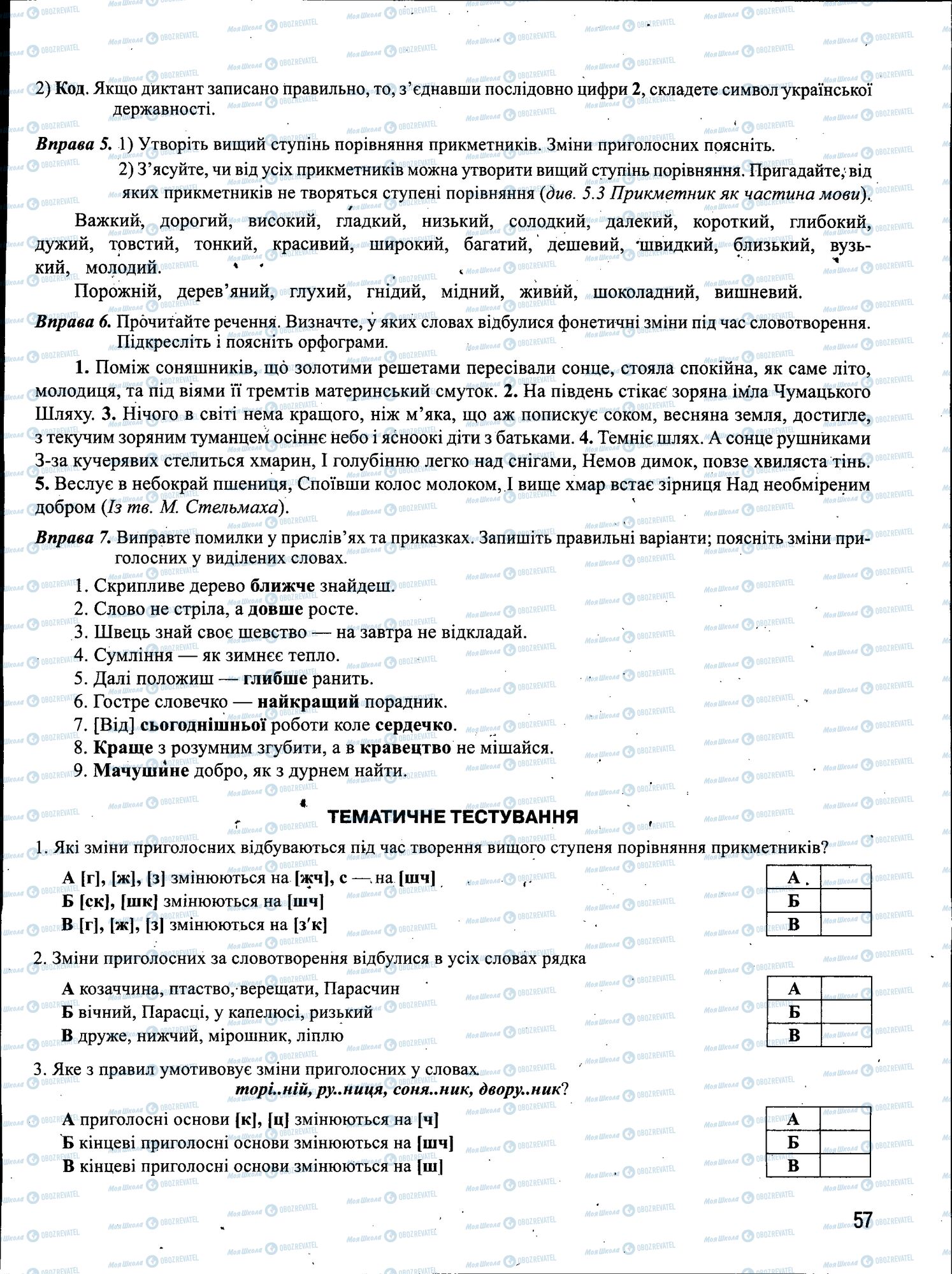 ЗНО Укр мова 11 класс страница 057