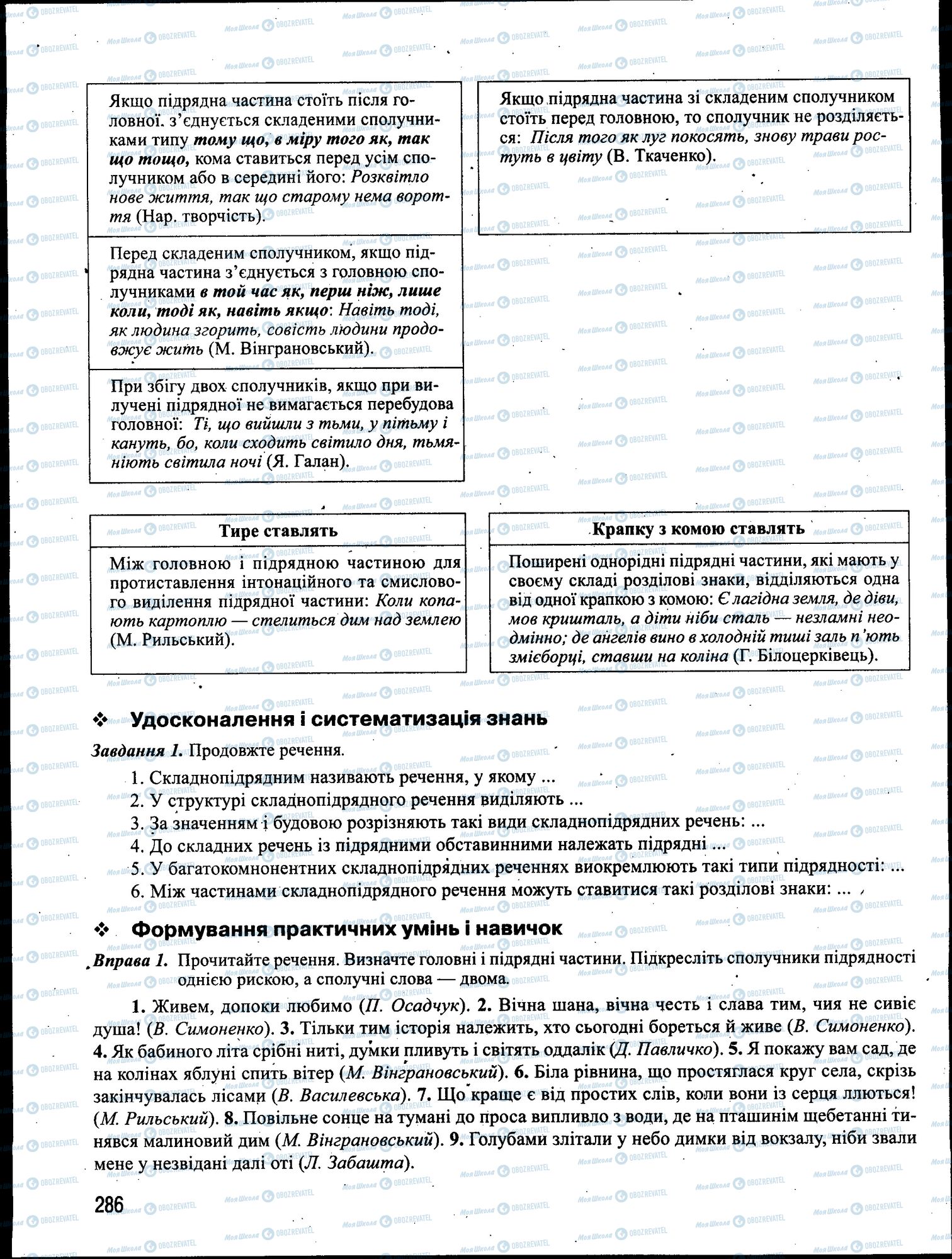 ЗНО Укр мова 11 класс страница 286