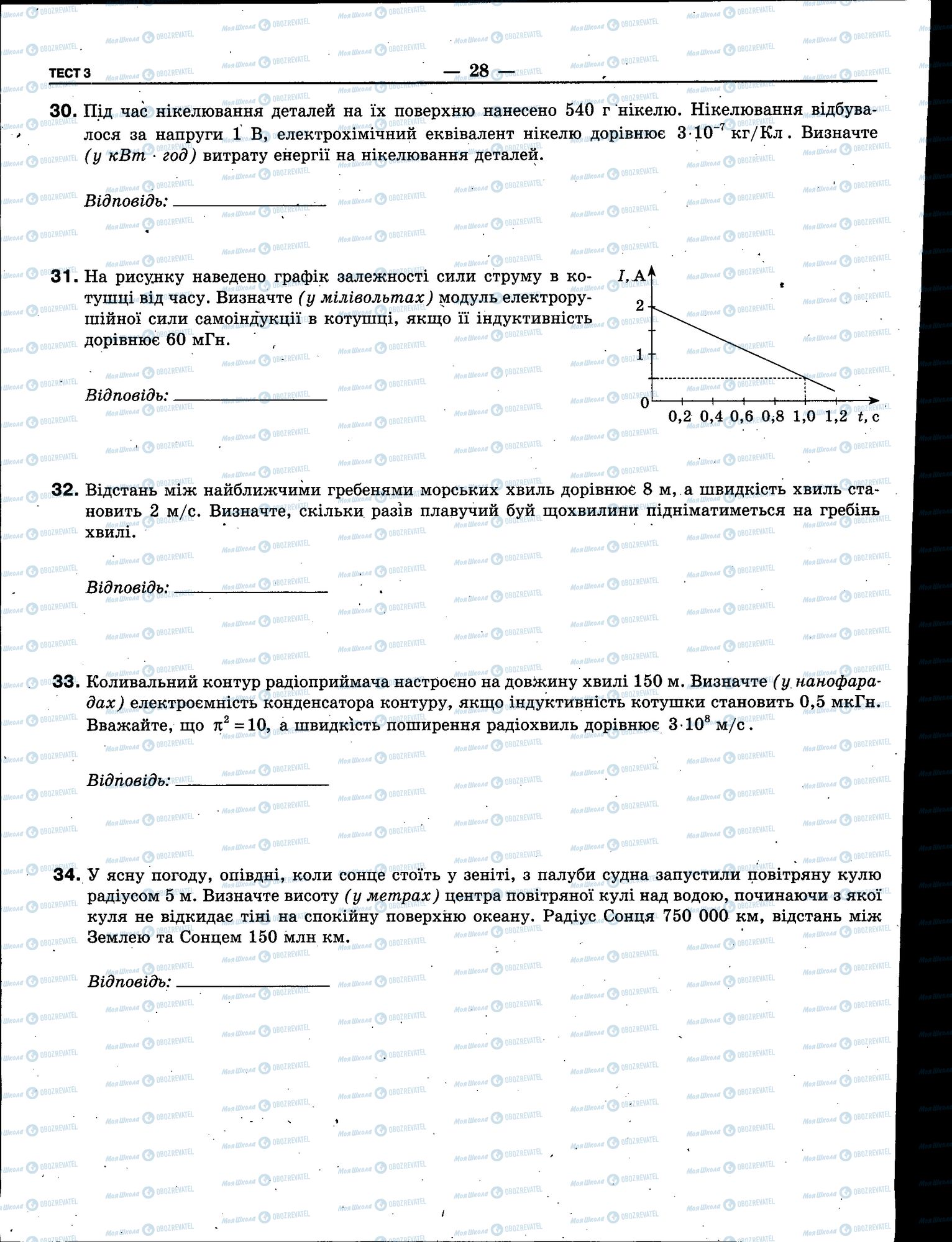 ЗНО Фізика 11 клас сторінка 028