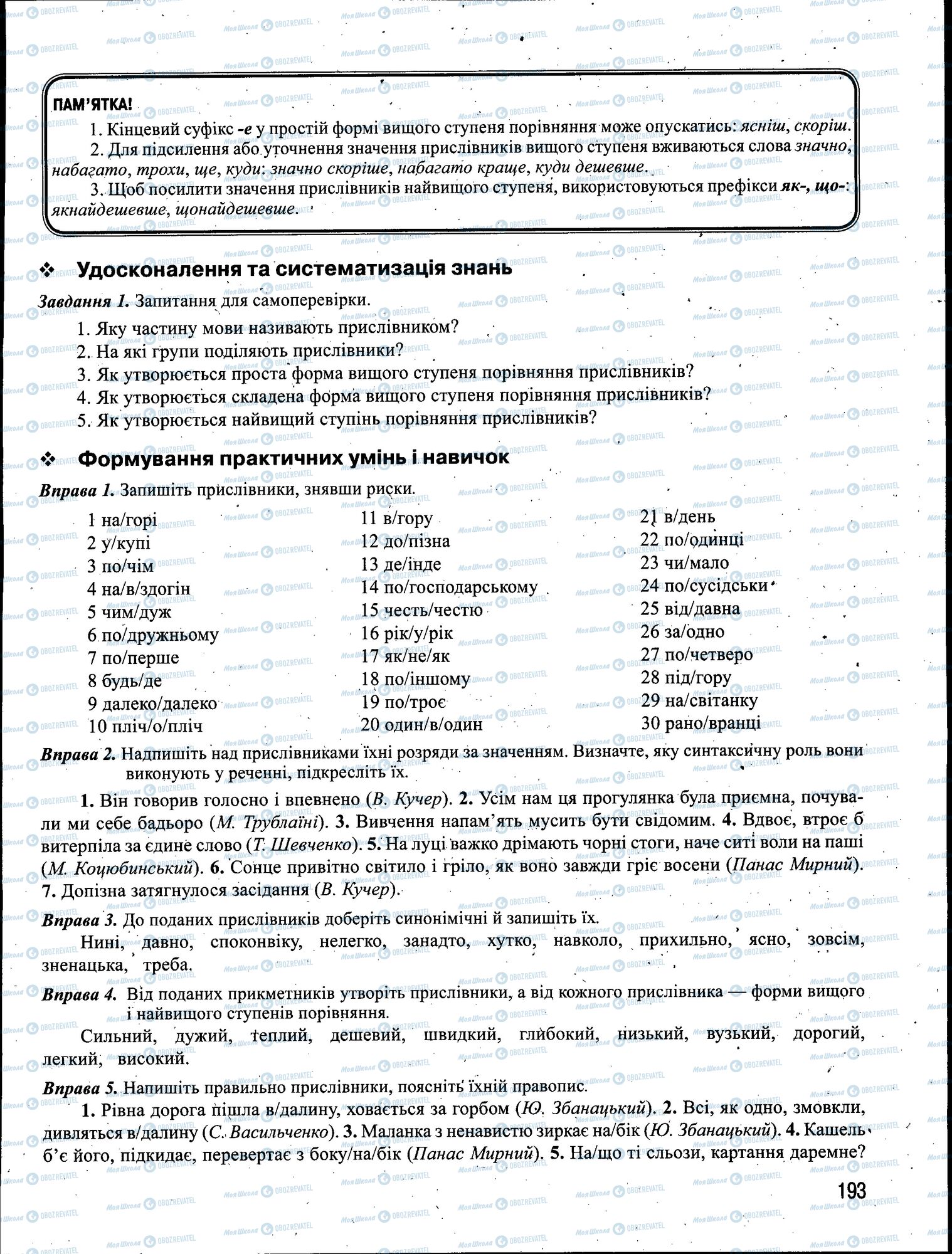 ЗНО Українська мова 11 клас сторінка 193