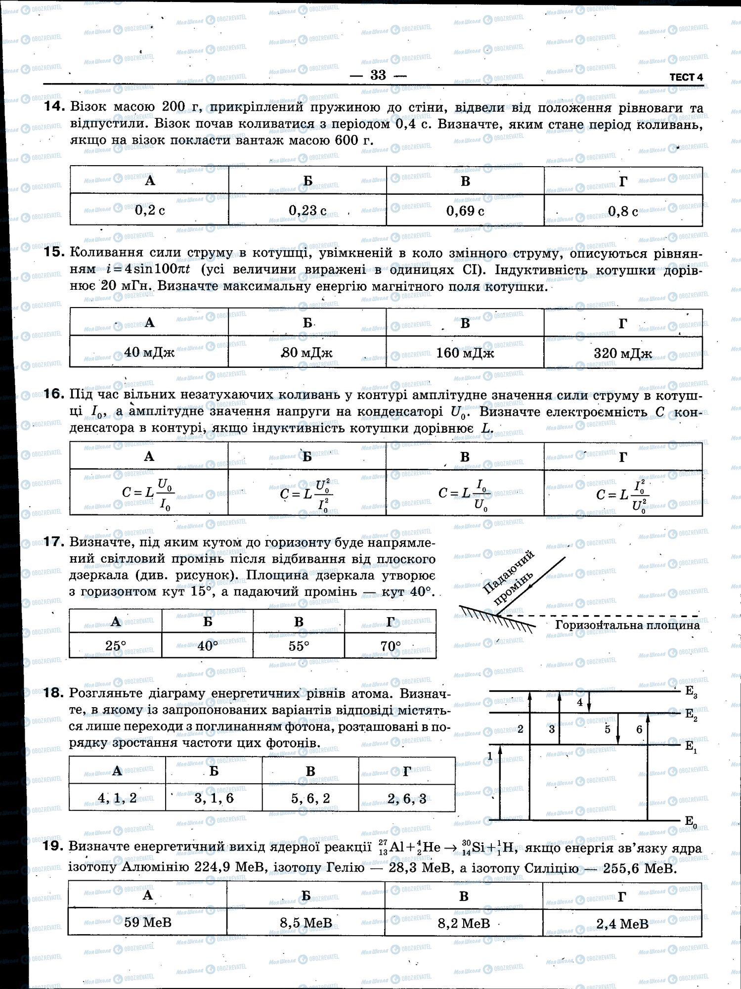 ЗНО Фізика 11 клас сторінка 033