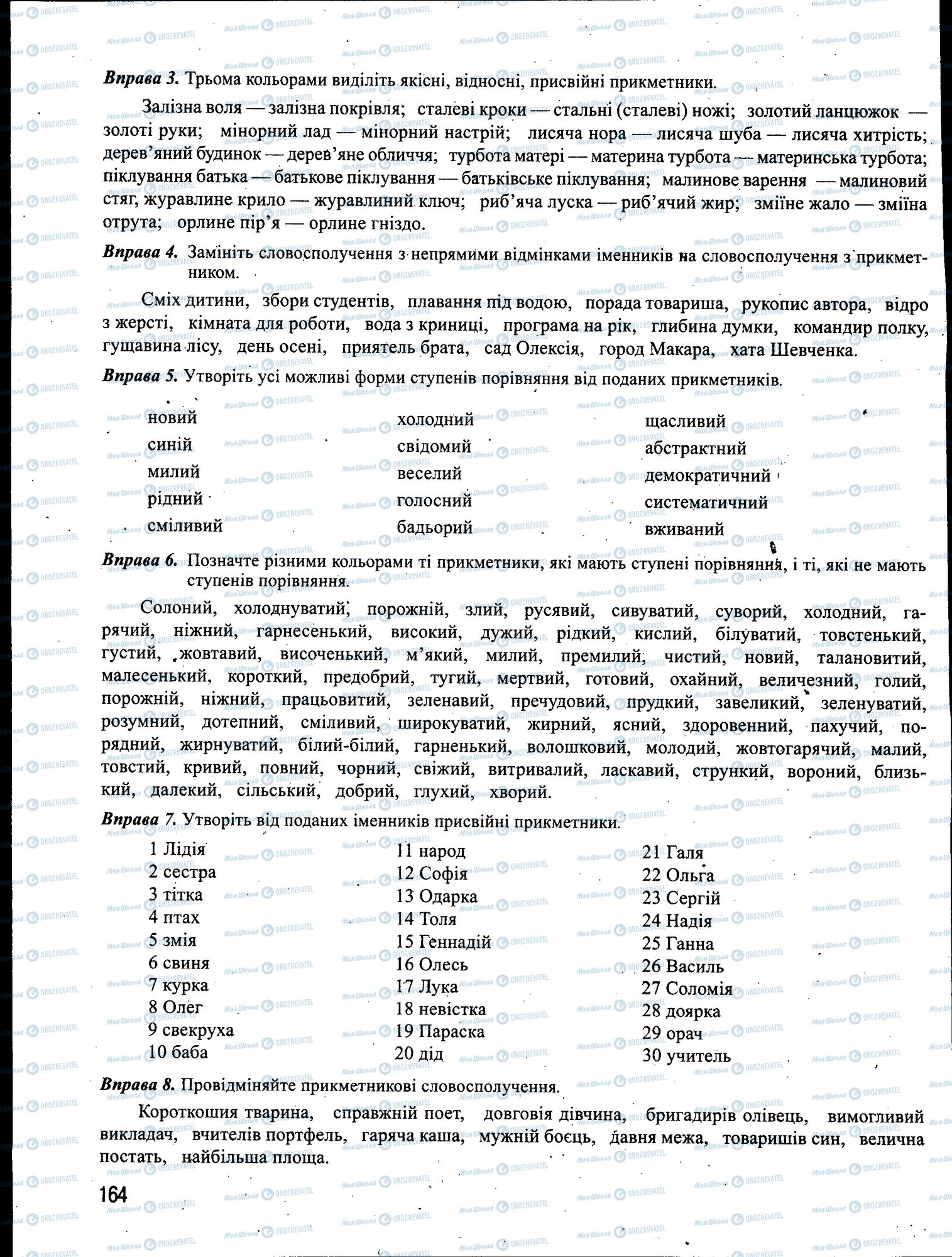 ЗНО Укр мова 11 класс страница 164