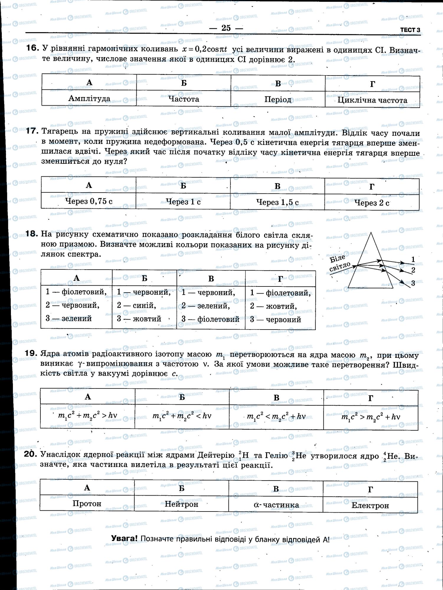 ЗНО Фізика 11 клас сторінка 025