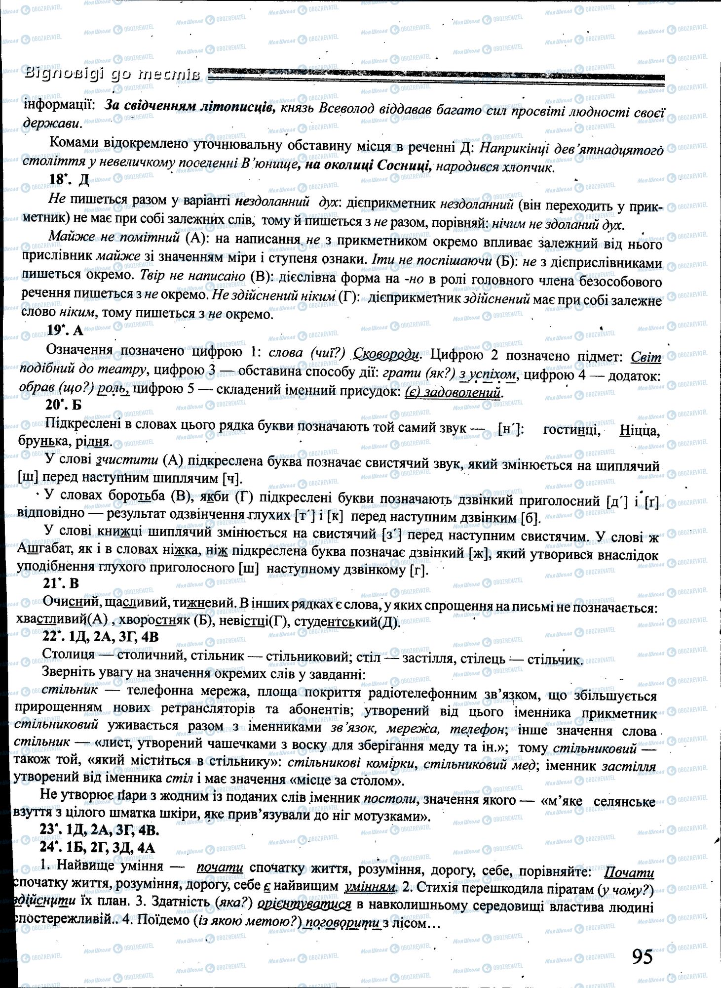 ЗНО Українська мова 11 клас сторінка 095
