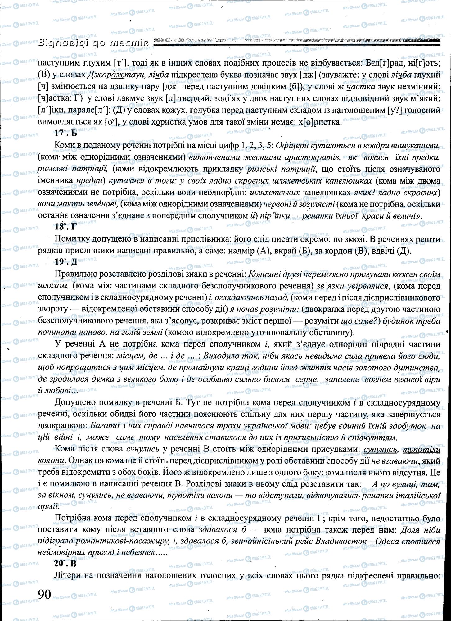 ЗНО Українська мова 11 клас сторінка 090