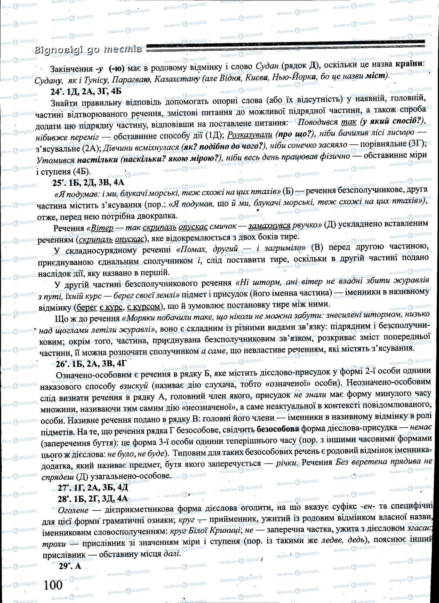 ЗНО Укр мова 11 класс страница 100