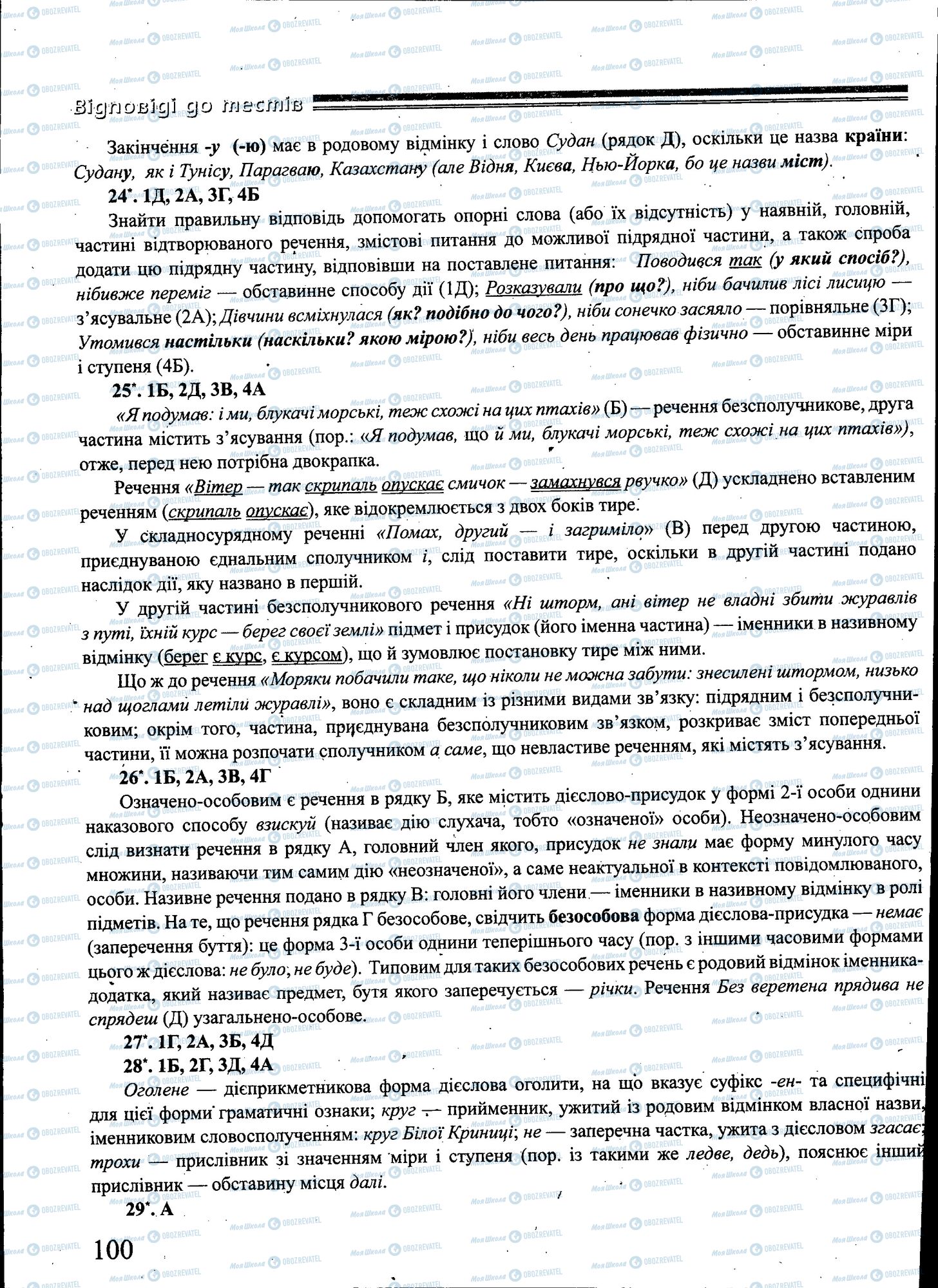 ЗНО Українська мова 11 клас сторінка 100