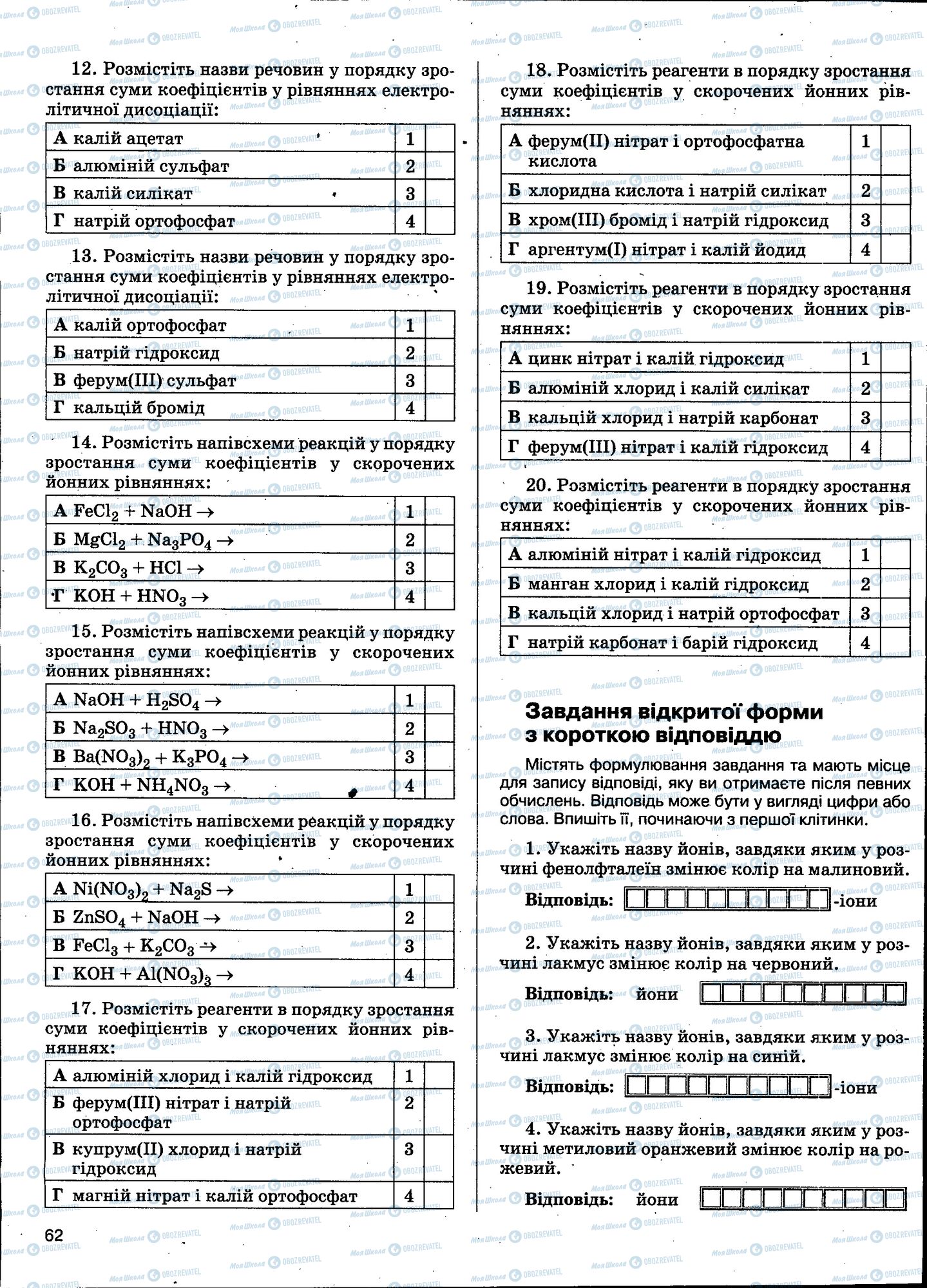 ЗНО Химия 11 класс страница 062