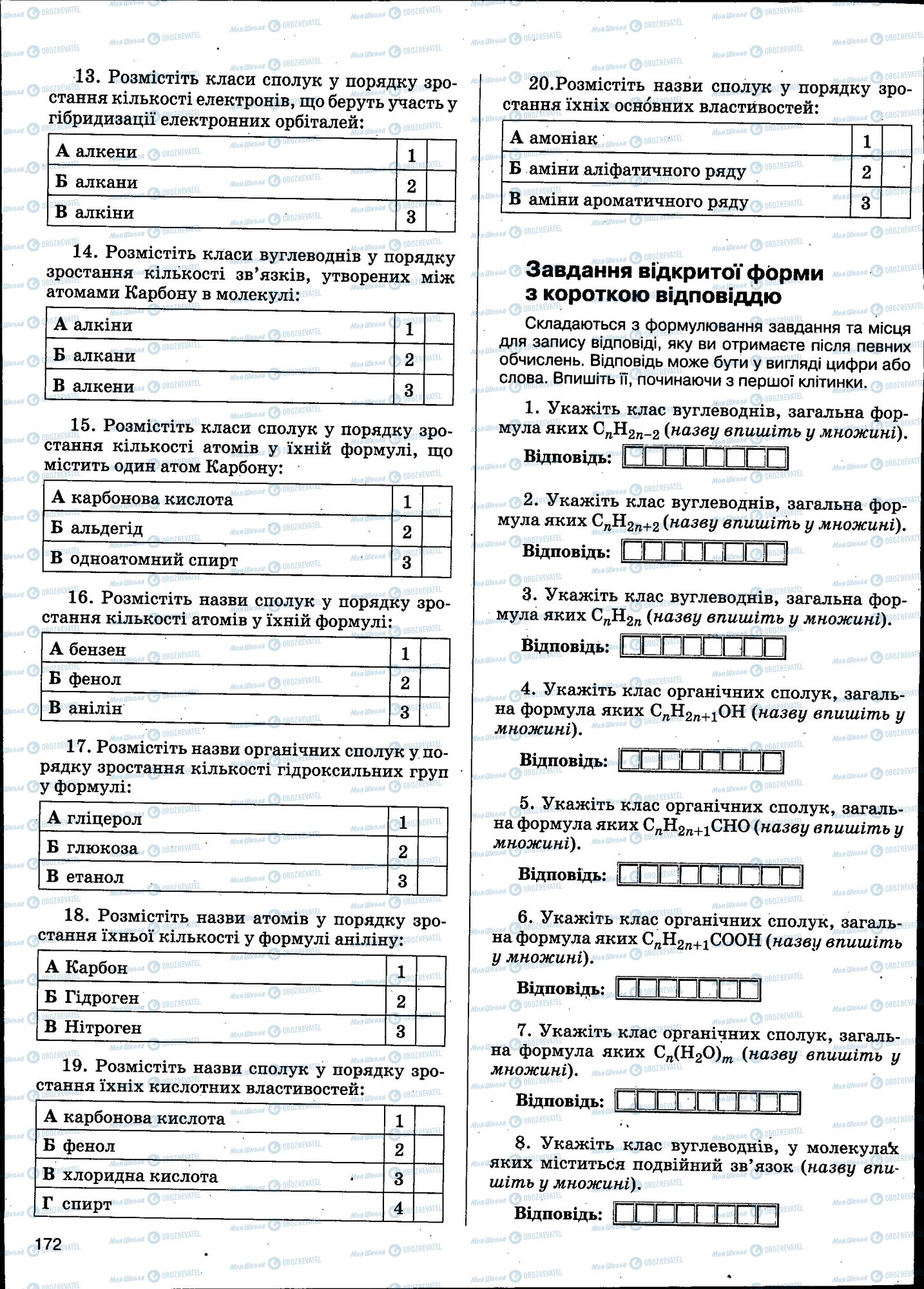 ЗНО Химия 11 класс страница 172