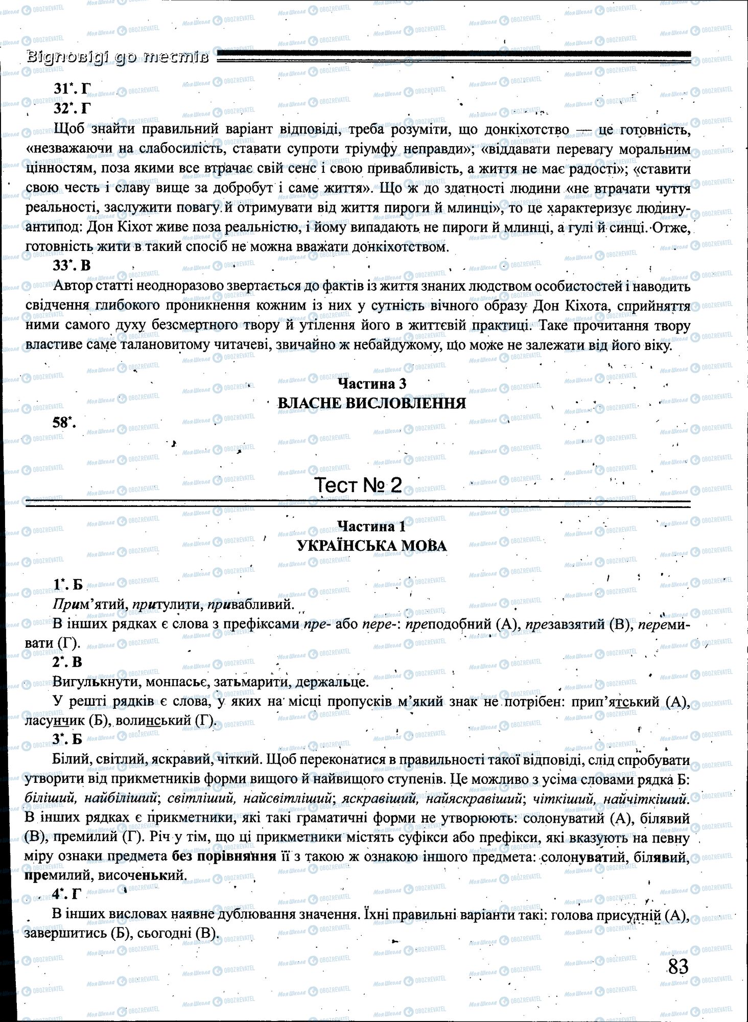 ЗНО Українська мова 11 клас сторінка 083