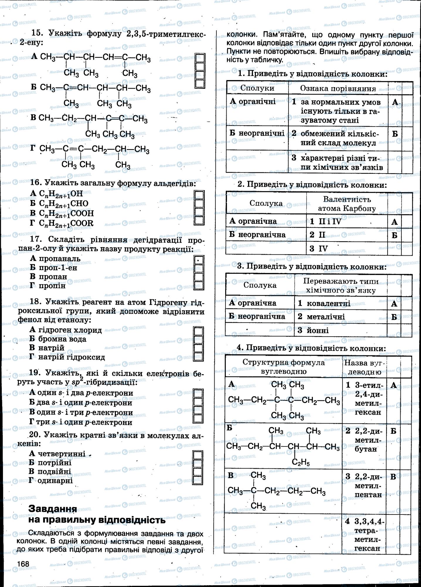 ЗНО Химия 11 класс страница 168