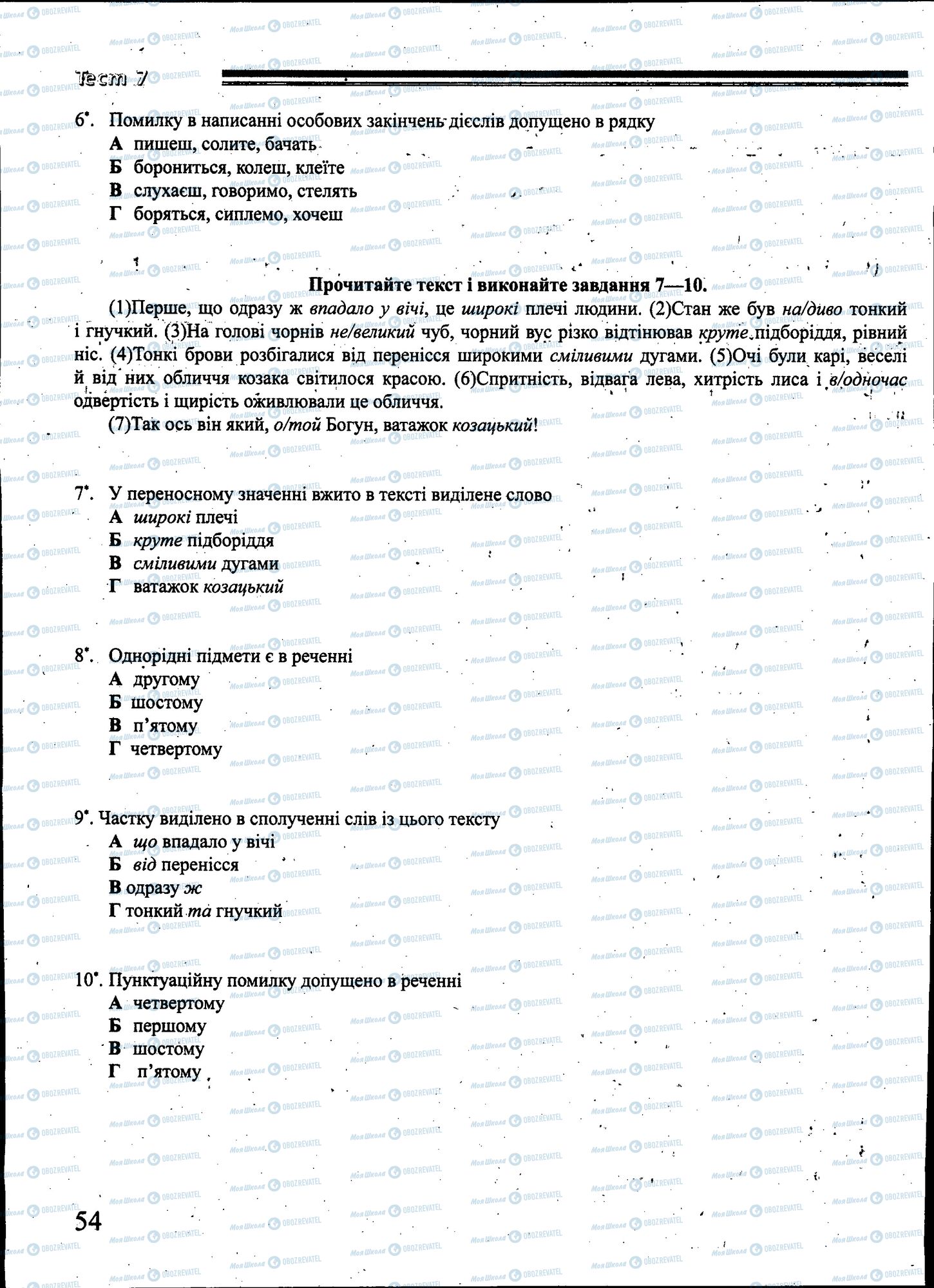 ЗНО Українська мова 11 клас сторінка 054