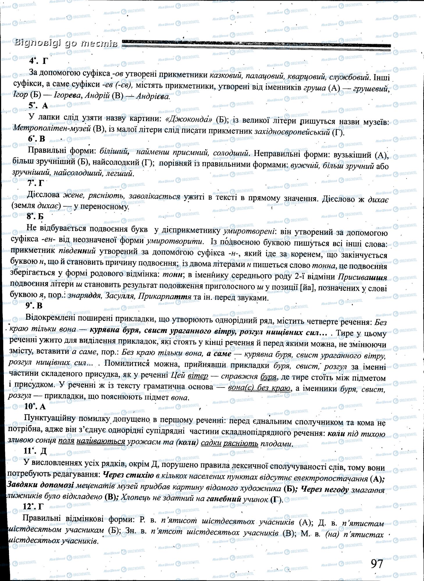 ЗНО Укр мова 11 класс страница 097