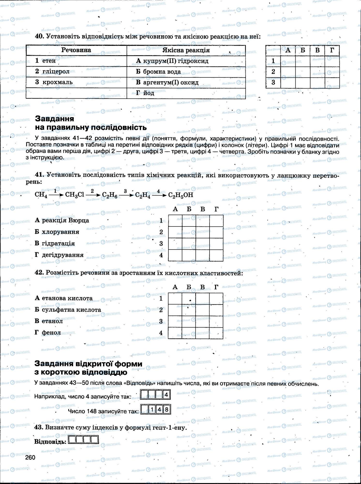 ЗНО Химия 11 класс страница 260