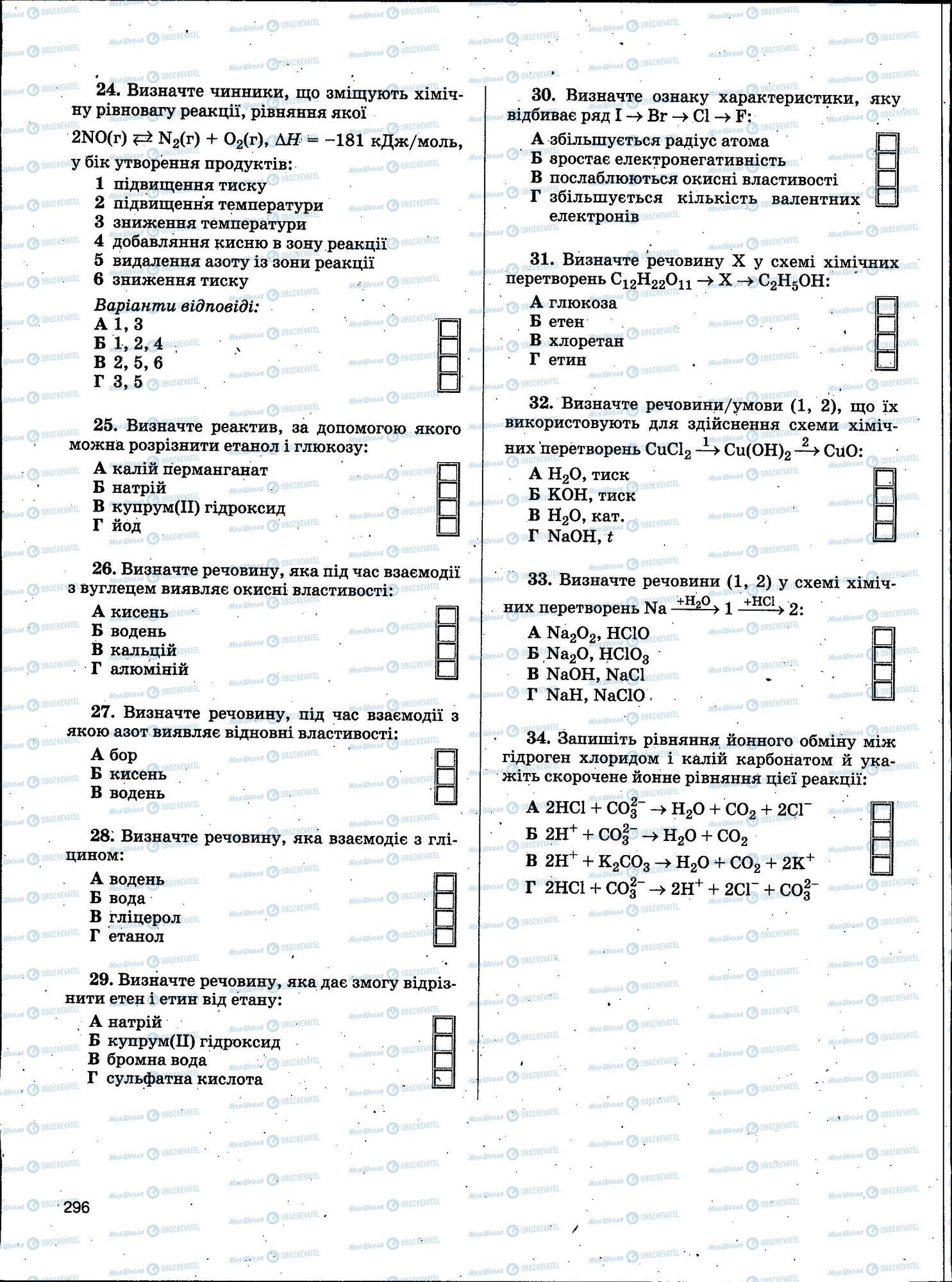 ЗНО Химия 11 класс страница 296